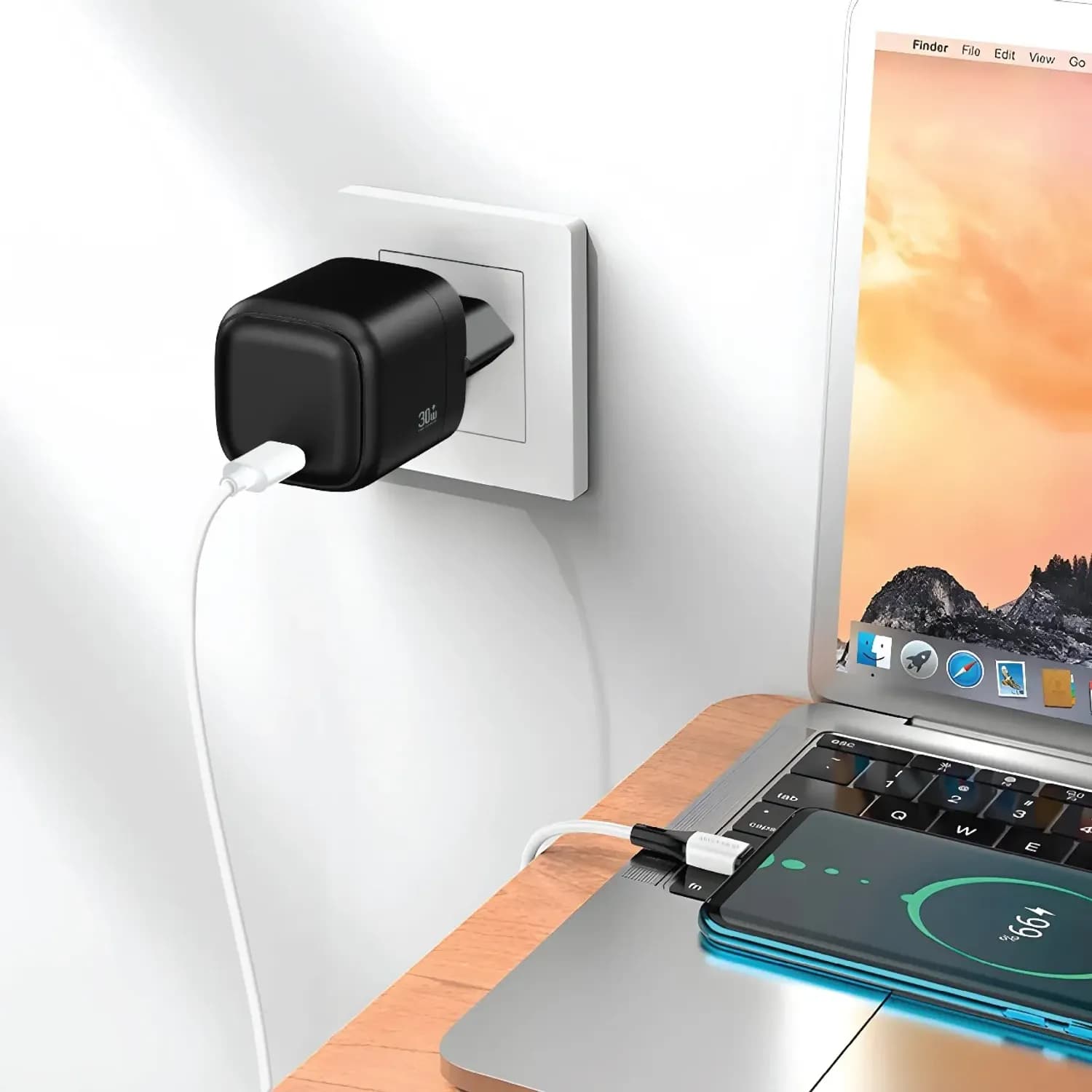 Green Lion Wall Charger Nexio - 30W EU Plug, Black 2