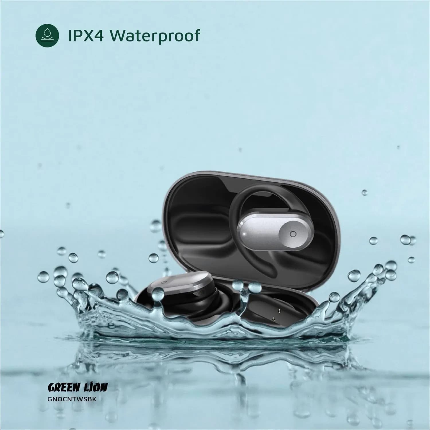 Green Lion Open Ear Headphones Ocean - Bluetooth 5.3, Black 3