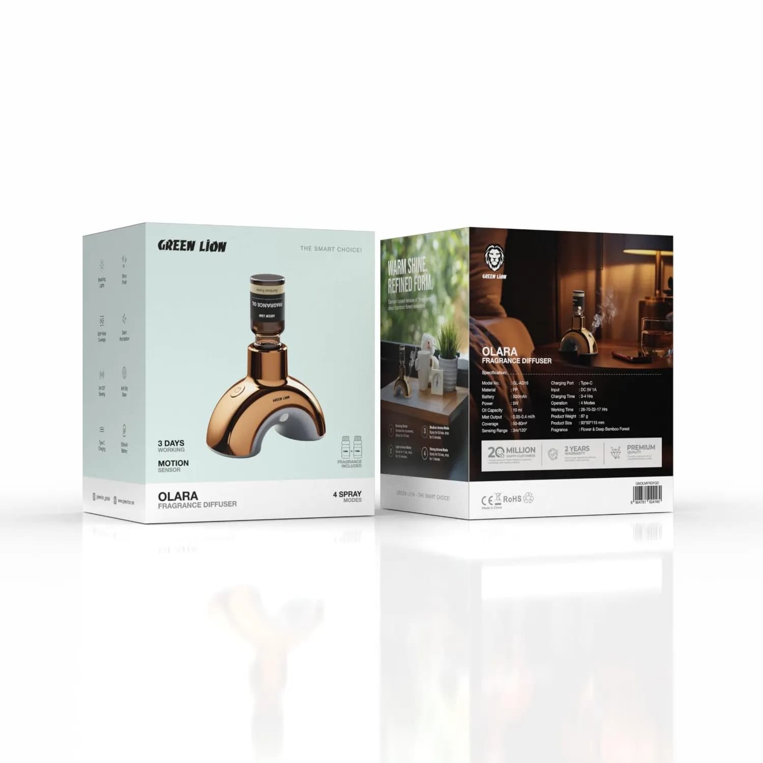 Green Lion Fragrance Diffuser Olara - Motion Sensor, Rechargeable 4