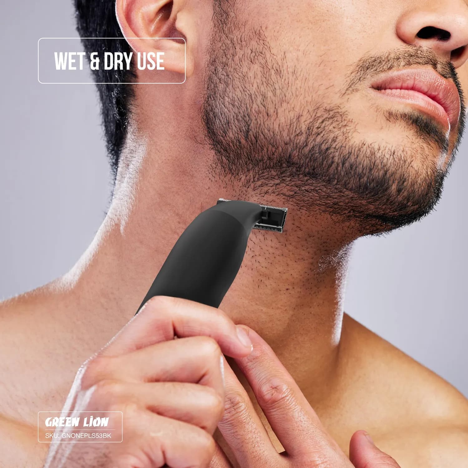 Green Lion Facial Hair Trimmer - 3-in-1, Waterproof, Black 2