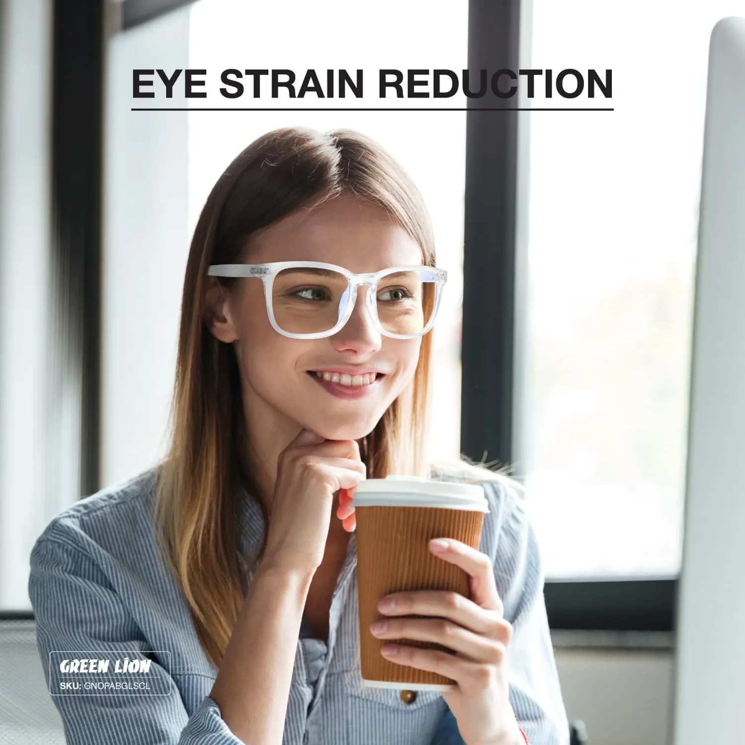 Green Lion OPTIX Blue Light Blocking Glasses - Anti-Fatigue, Clear 5