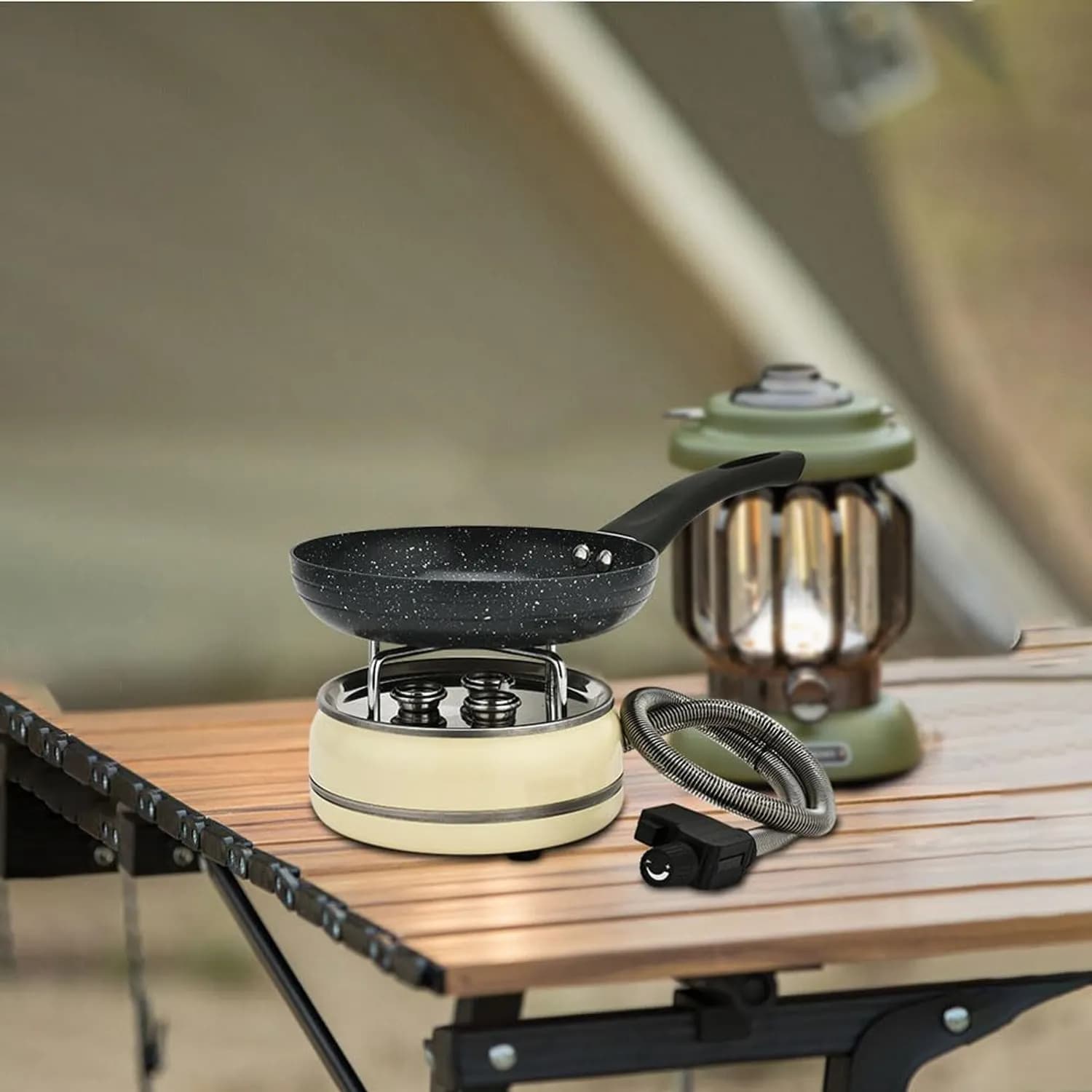 Green Lion Stove Orbit Flame - 3 Burner, 4000W, Beige 3