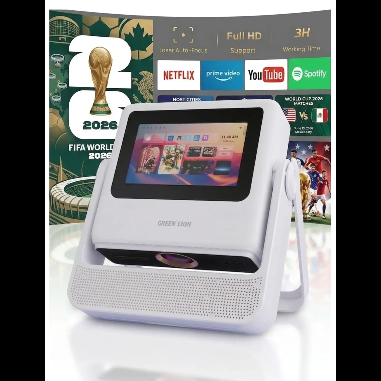 Green Lion Smart Projector Orion 2 - 4K, Wi-Fi & Bluetooth, White 1 Green Lion Smart Projector Orion 2 - 4K, Wi-Fi & Bluetooth, White 1