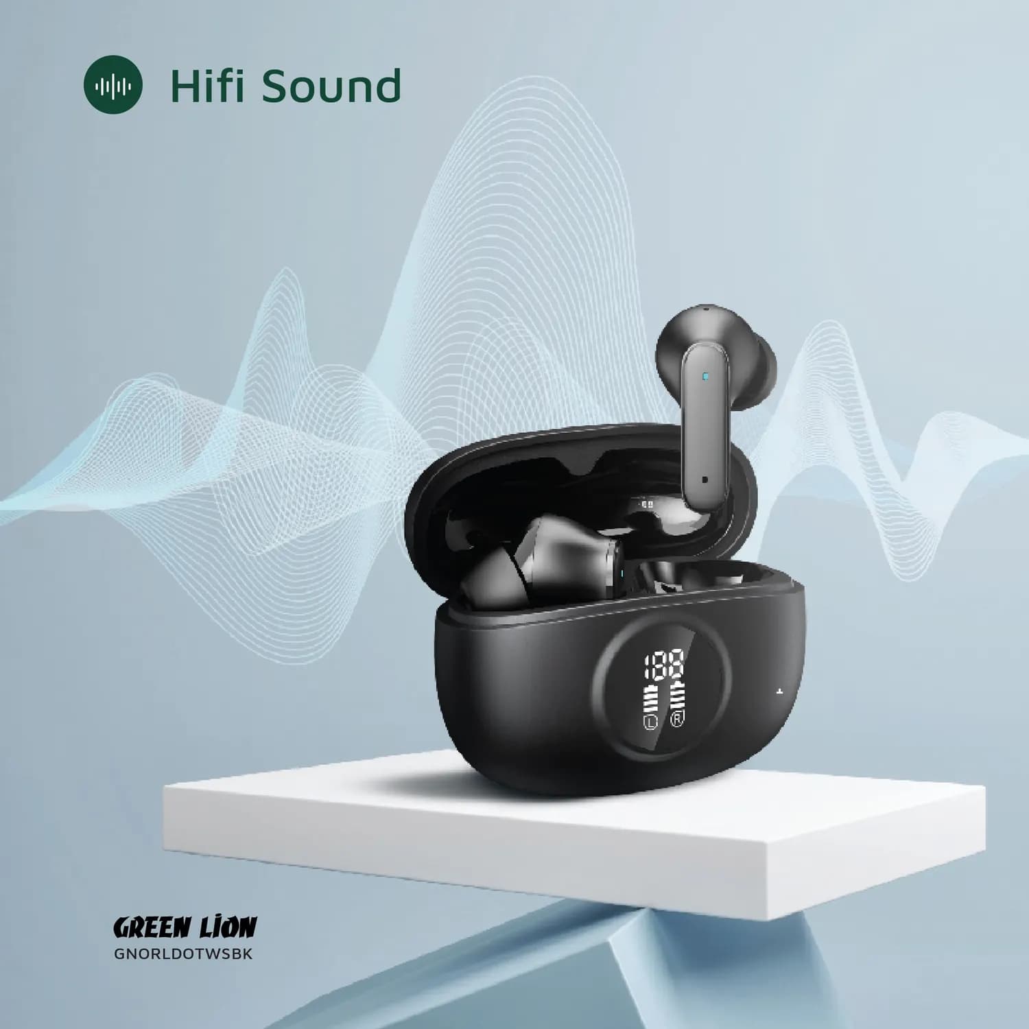 Green Lion Earbuds Orlando - True Wireless, HiFi Sound, Black 5