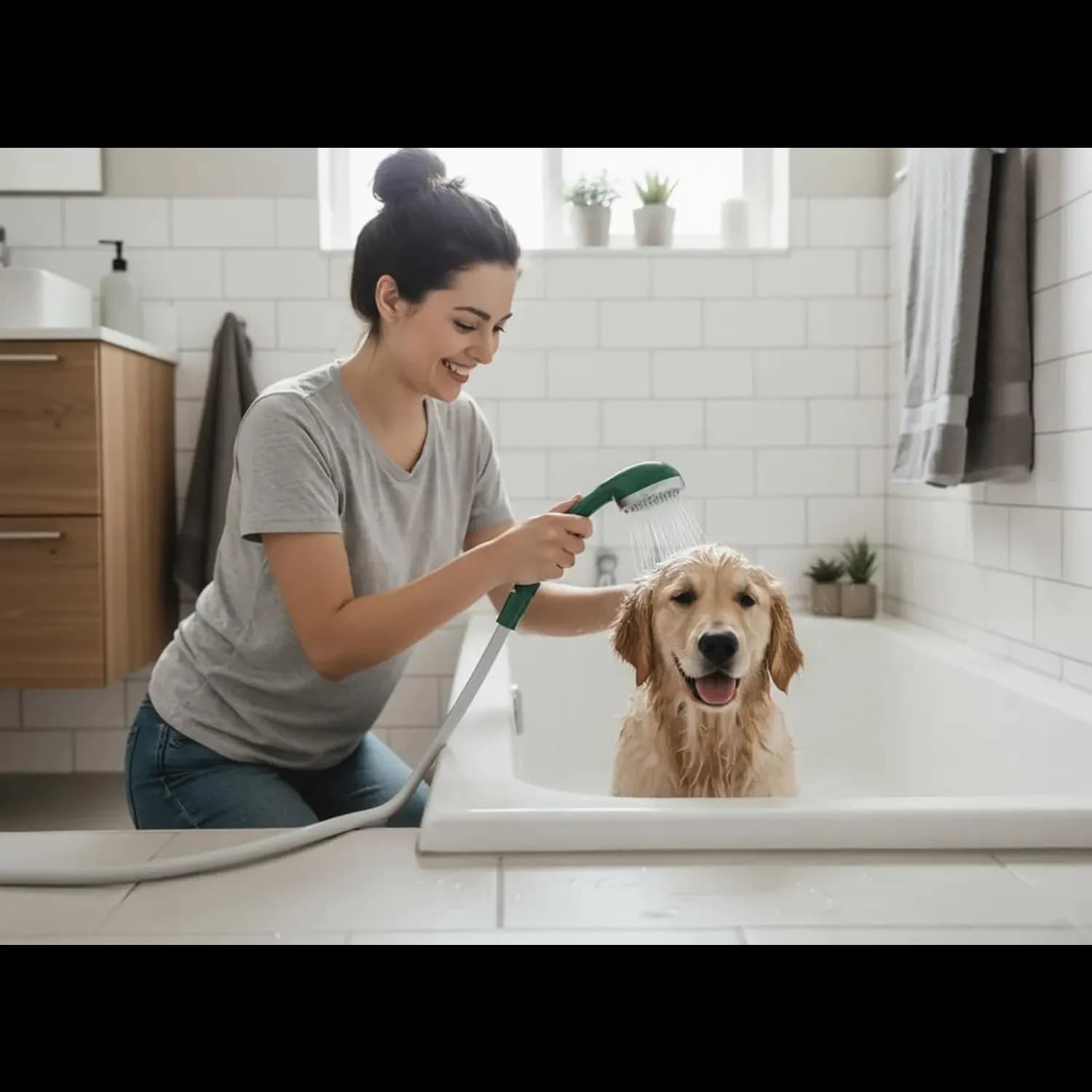Green Lion Rechargeable Portable Shower - USB-C, Green 4