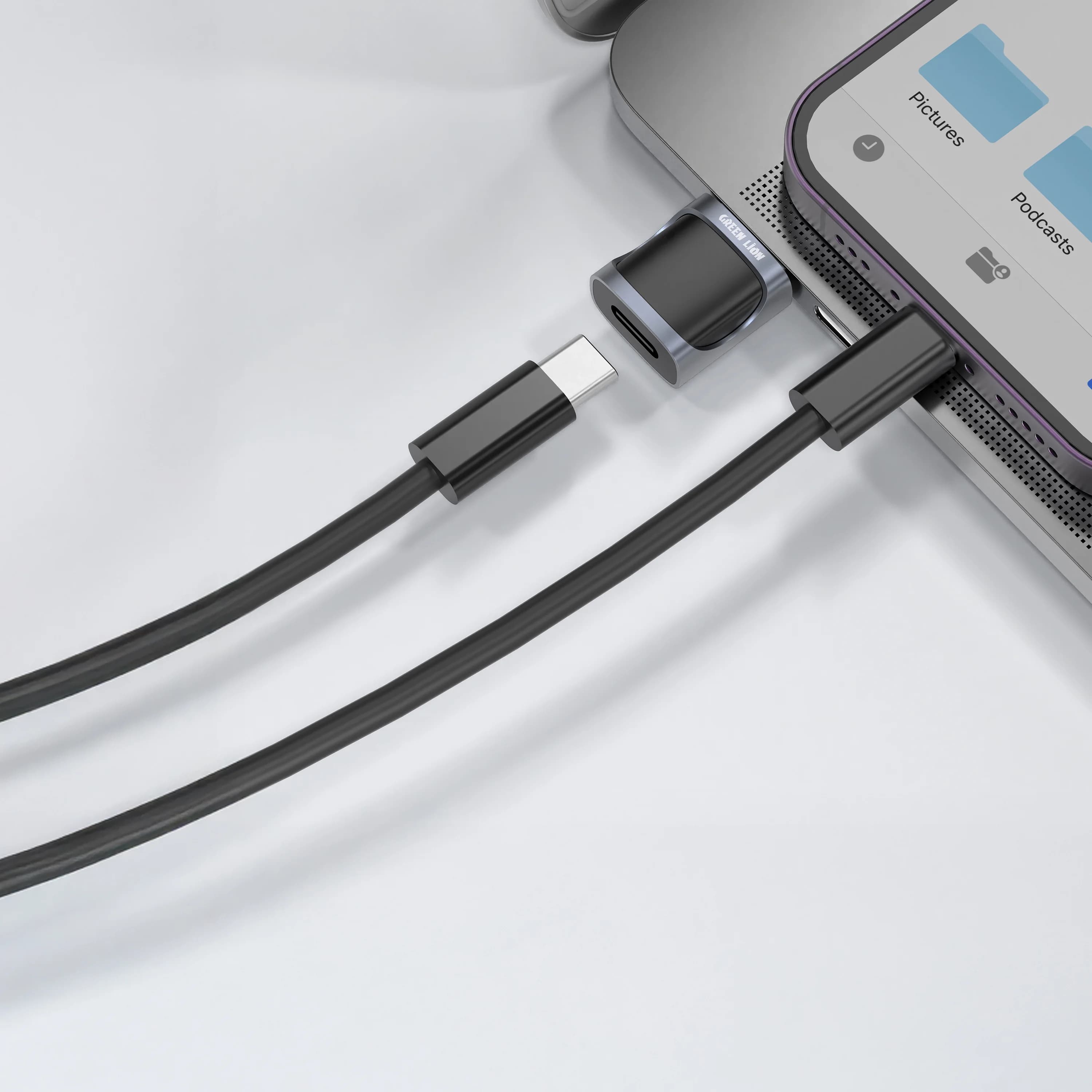 Green Lion OTG Adapter GNOTGUC2UABK - Lightning to USB-C USB 2.0, Black 2