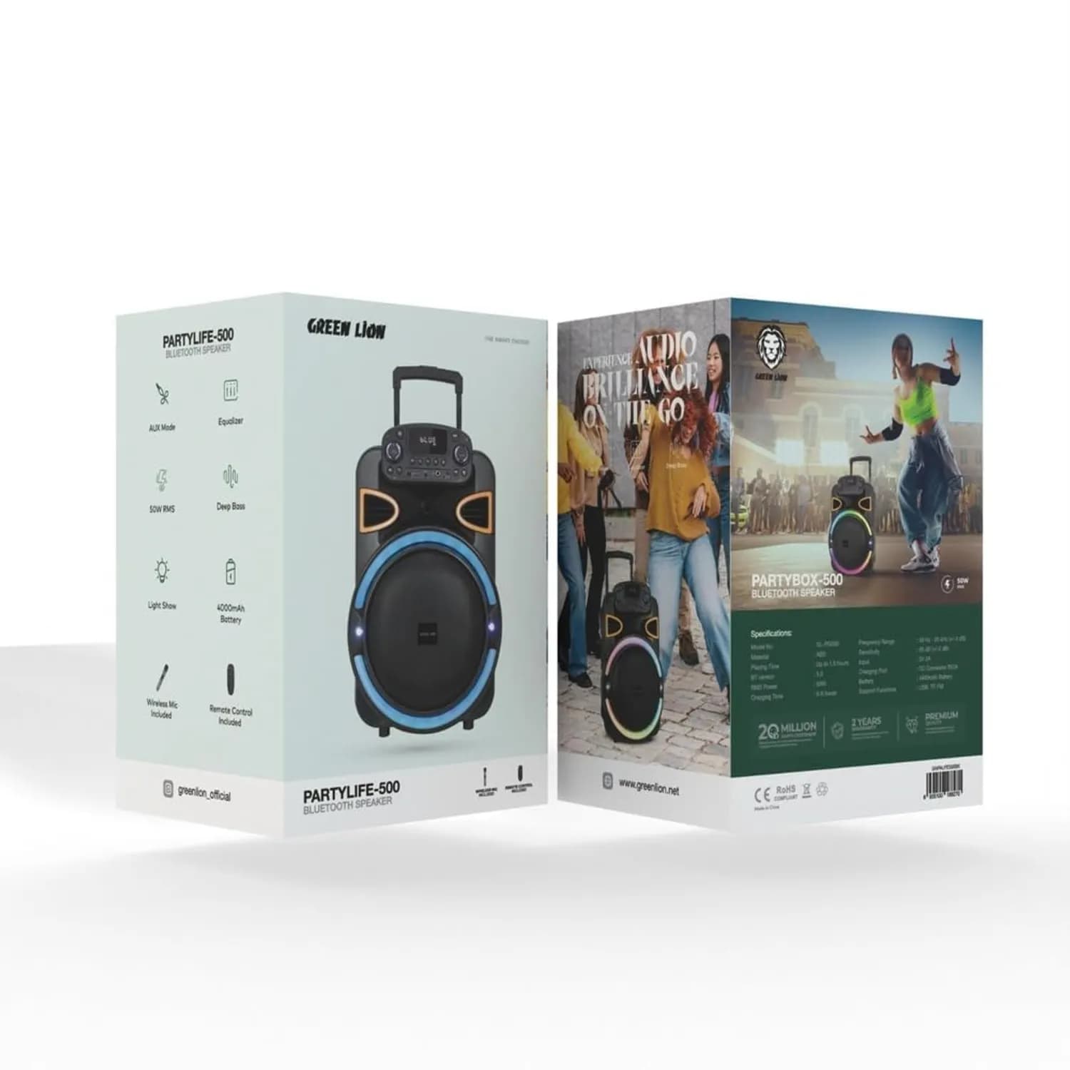 Green Lion Bluetooth Speaker PartyLife 500 - 50W, Black 5