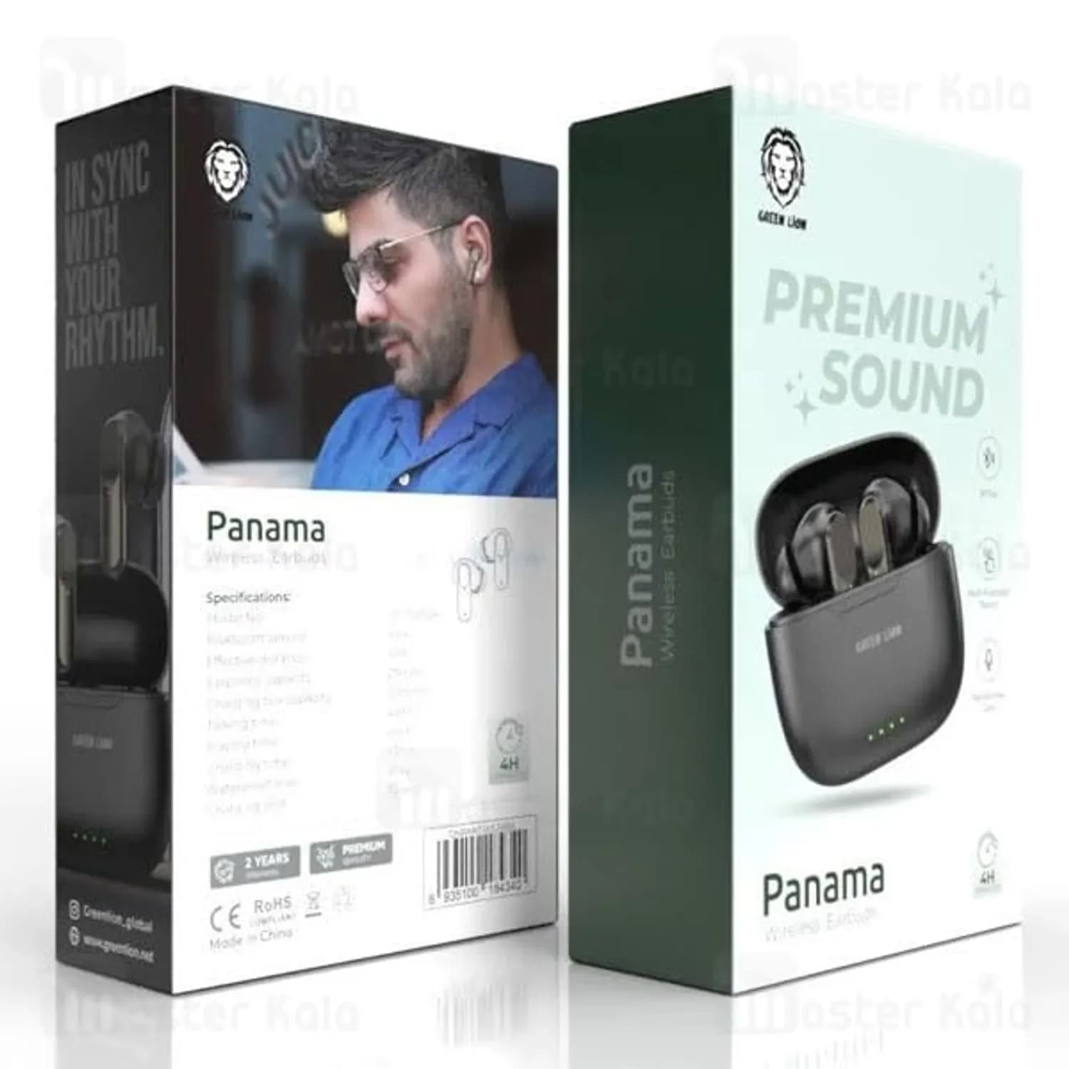 Green Lion Wireless Earbuds GNPANTWS24 - In-Ear, Black — White 3