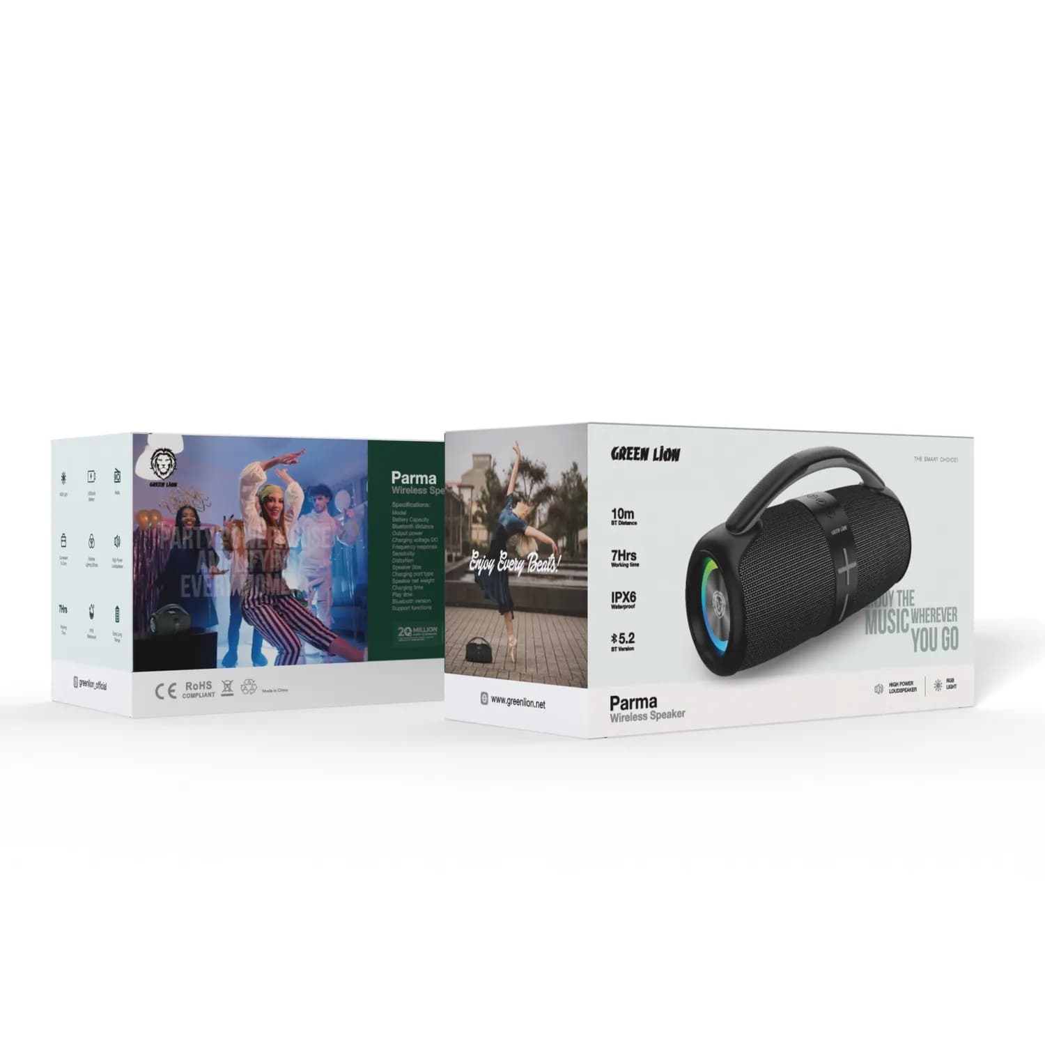 Green Lion Wireless Speaker Parma - 20W, Waterproof, RGB Light, Gray 5