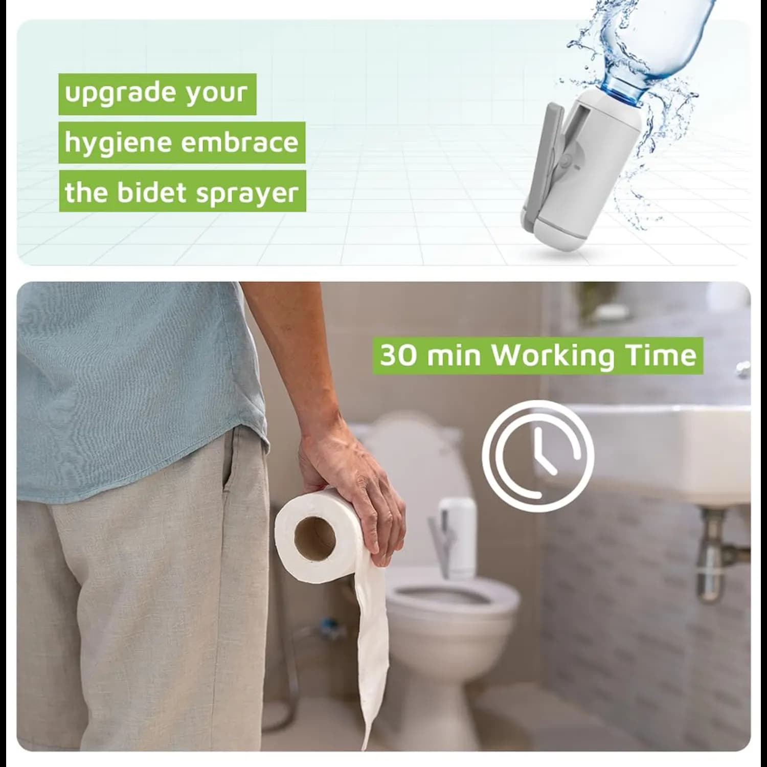 Green Lion Electric Pocket Bidet - Portable, White 3