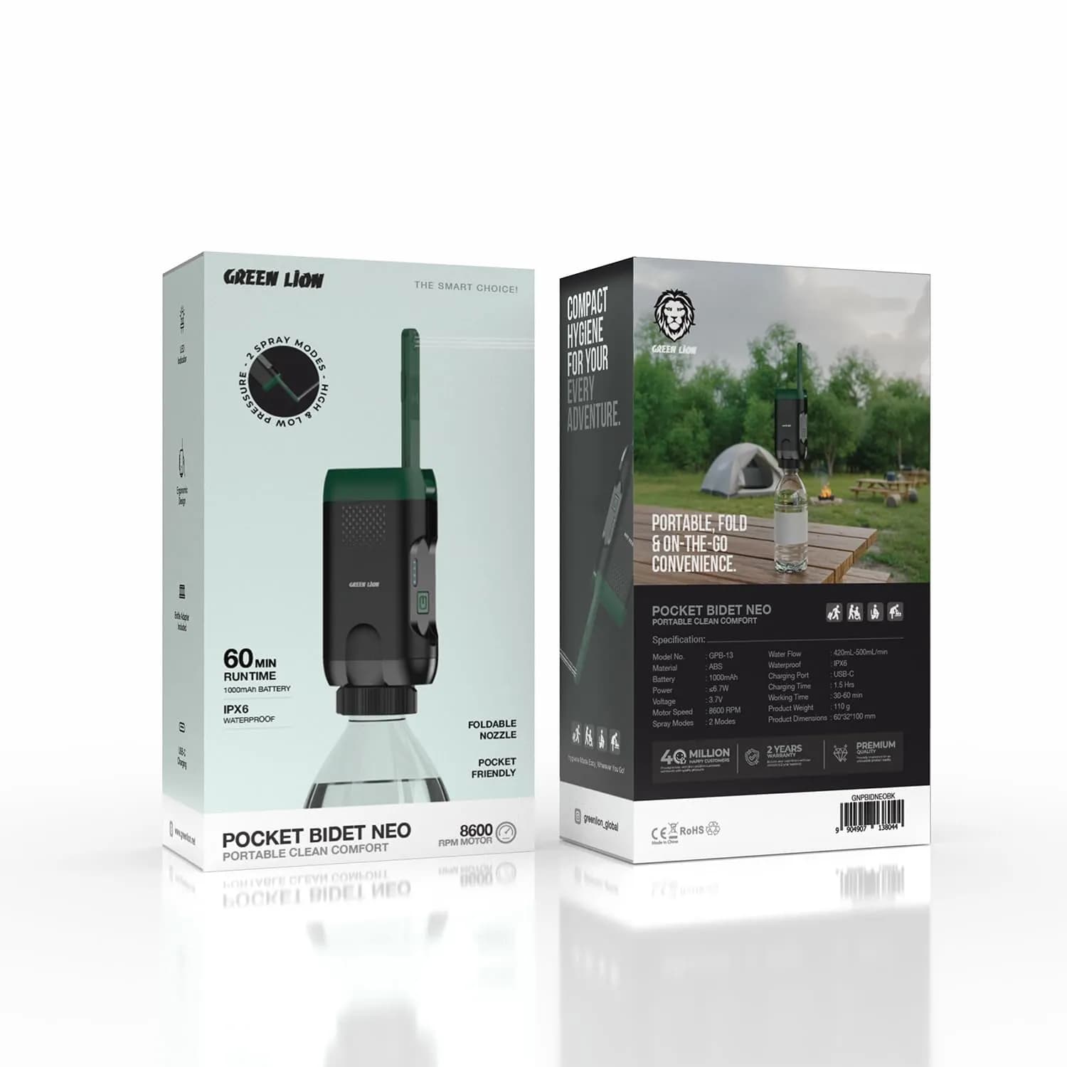 Green Lion Pocket Bidet Neo GNPBIDNEO - Portable Electric Shattaf, Black 4