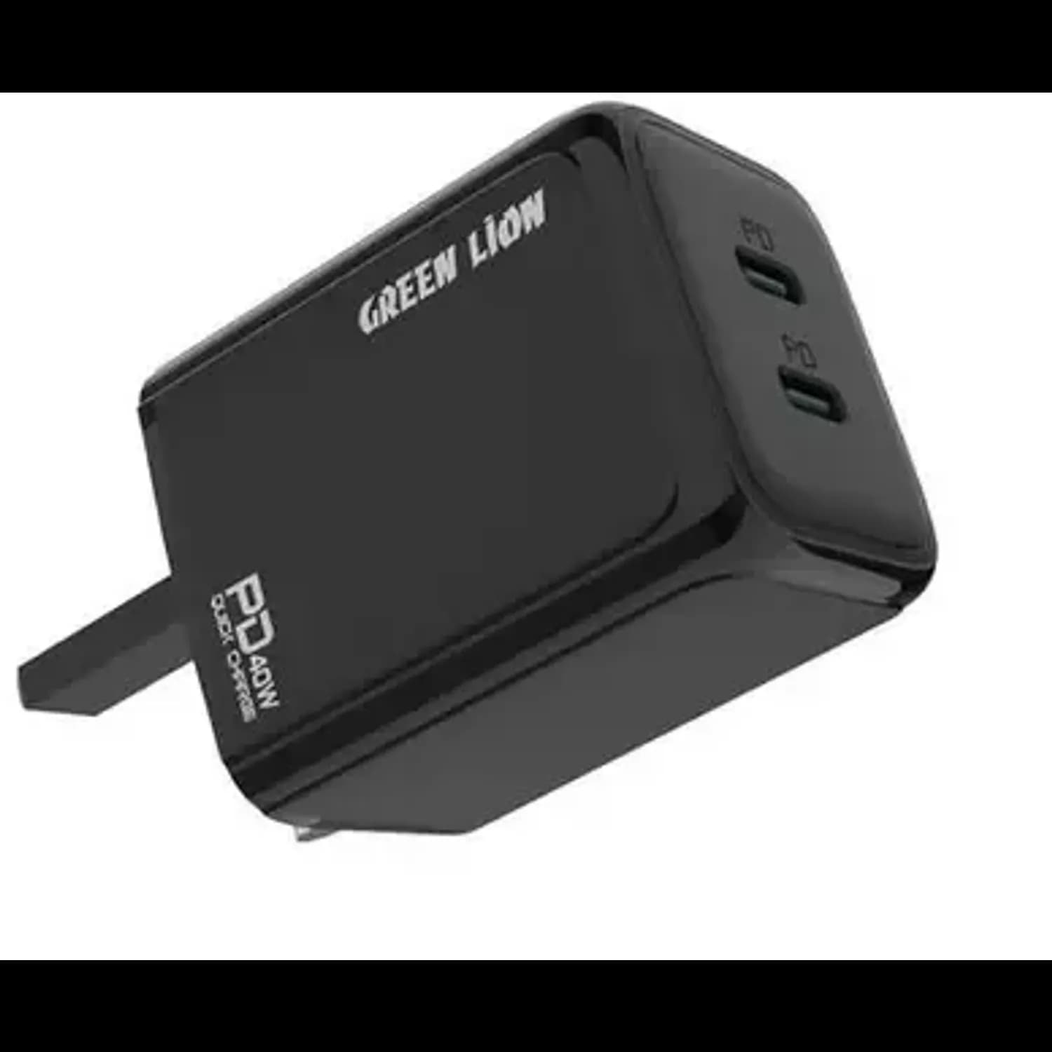 Green Lion Dual USB-C Charger - 40W PD, Black 2