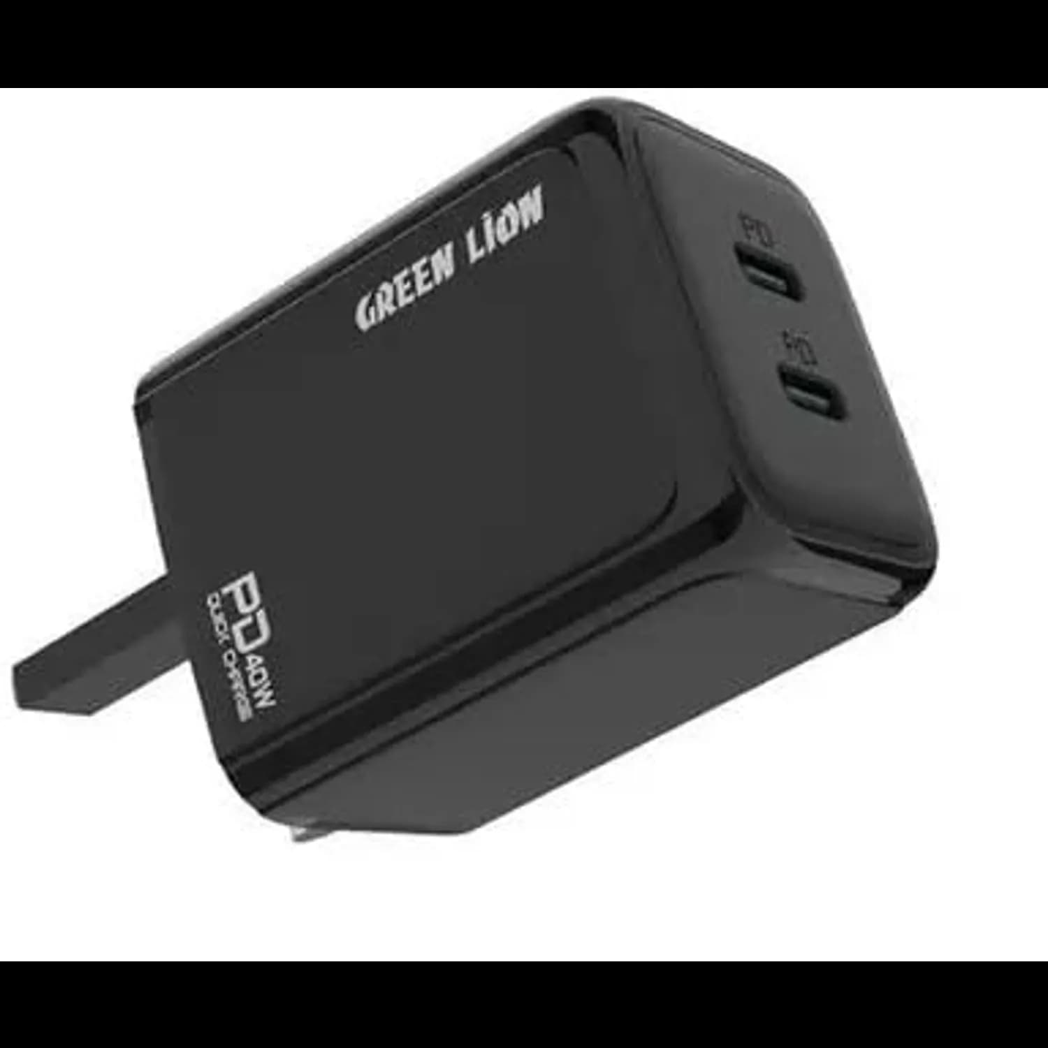 Green Lion Dual USB-C Charger - 40W PD, Black 1