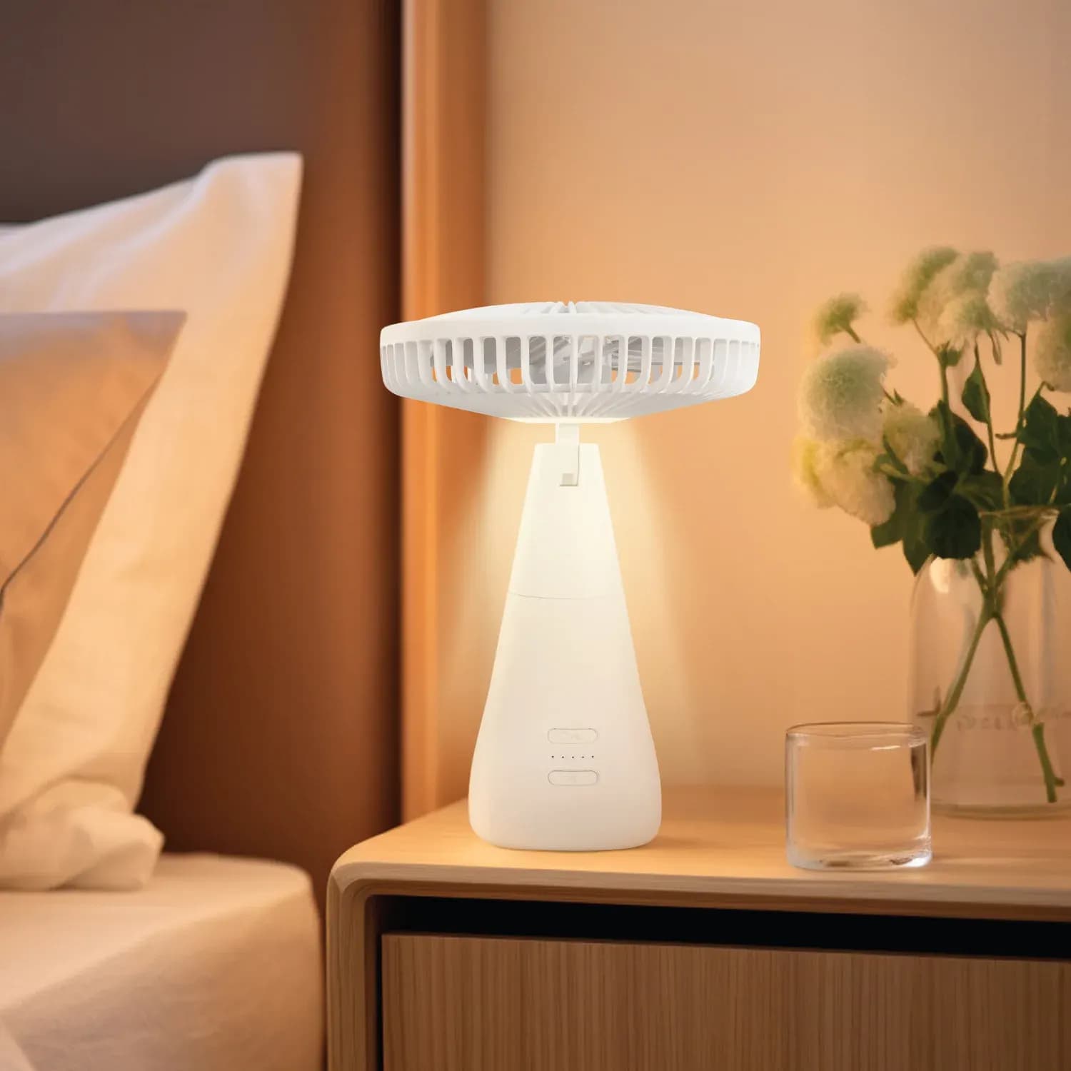 Green Lion Rechargeable Fan FARO - 2400mAh, White 4