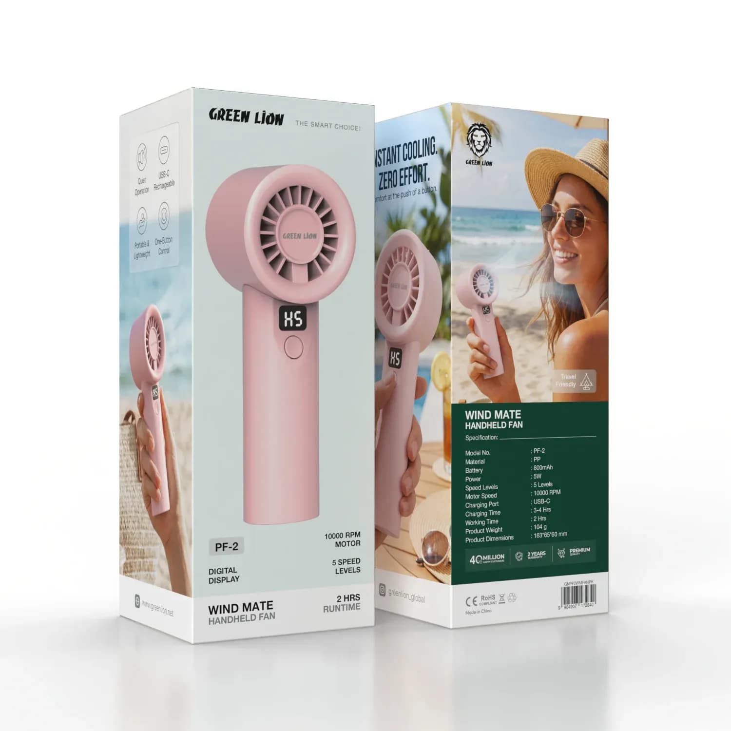 Green Lion WIND MATE Handheld Fan, USB-C Rechargeable, - White — White 7