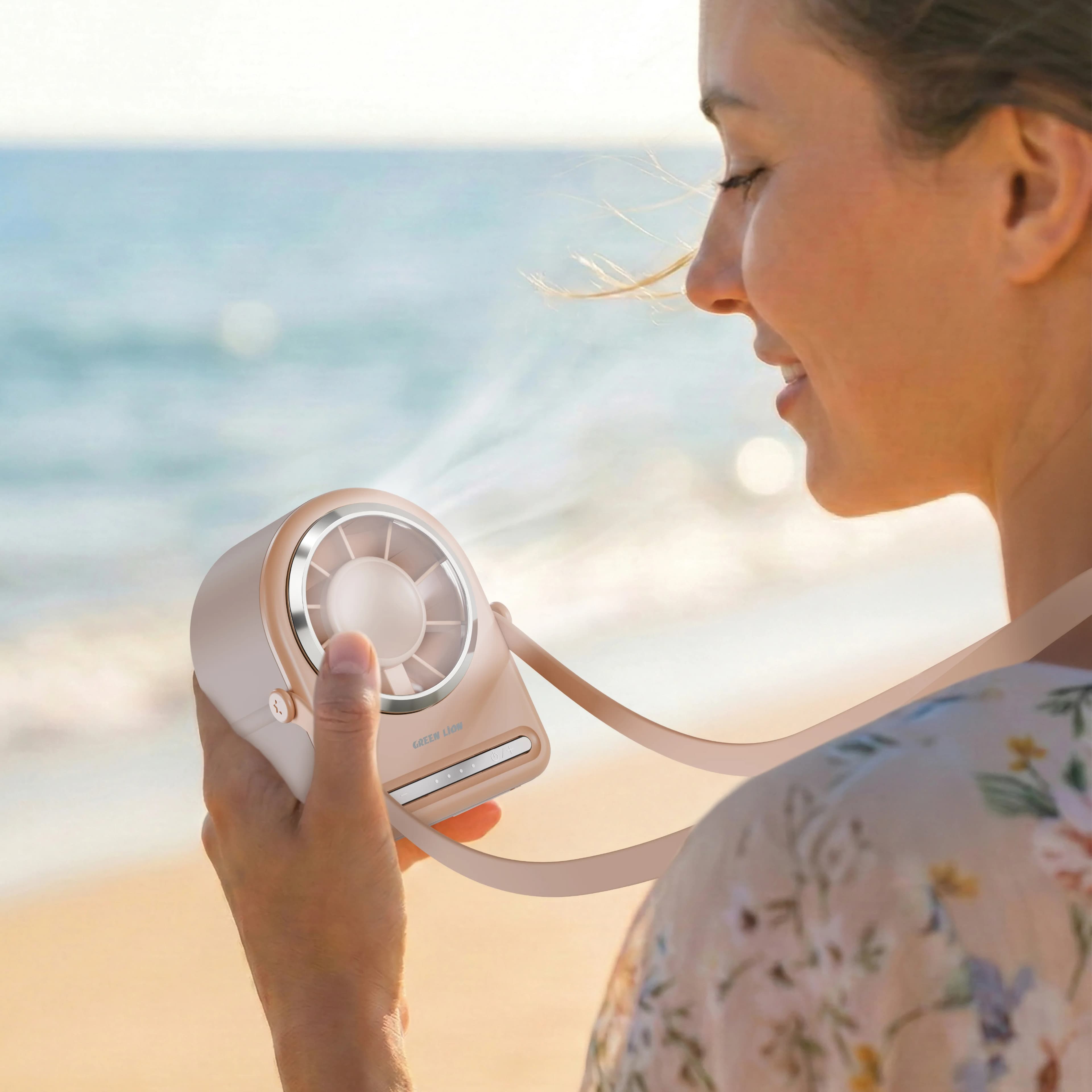 Green Lion Portable Fan PF-9 - Wearable, Pink — Grey 3