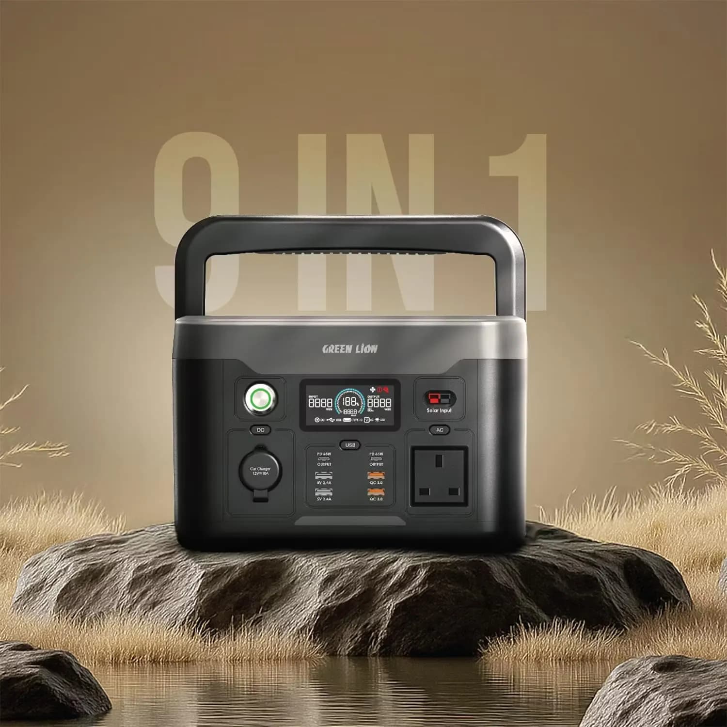 Green Lion Portable Power Station - 12000mAh 65W PD, Black 2