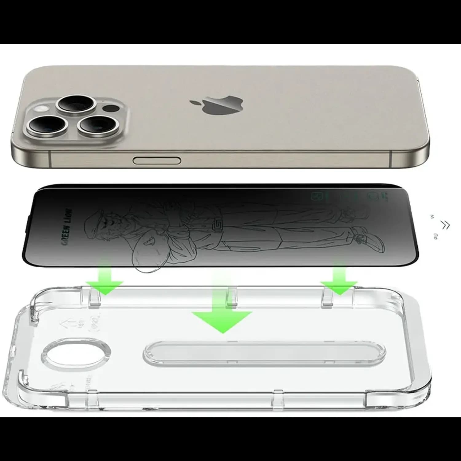 Green Lion Screen Protector Picasso 3D iPhone 14 Pro - 9H Tempered Glass, Clear 4