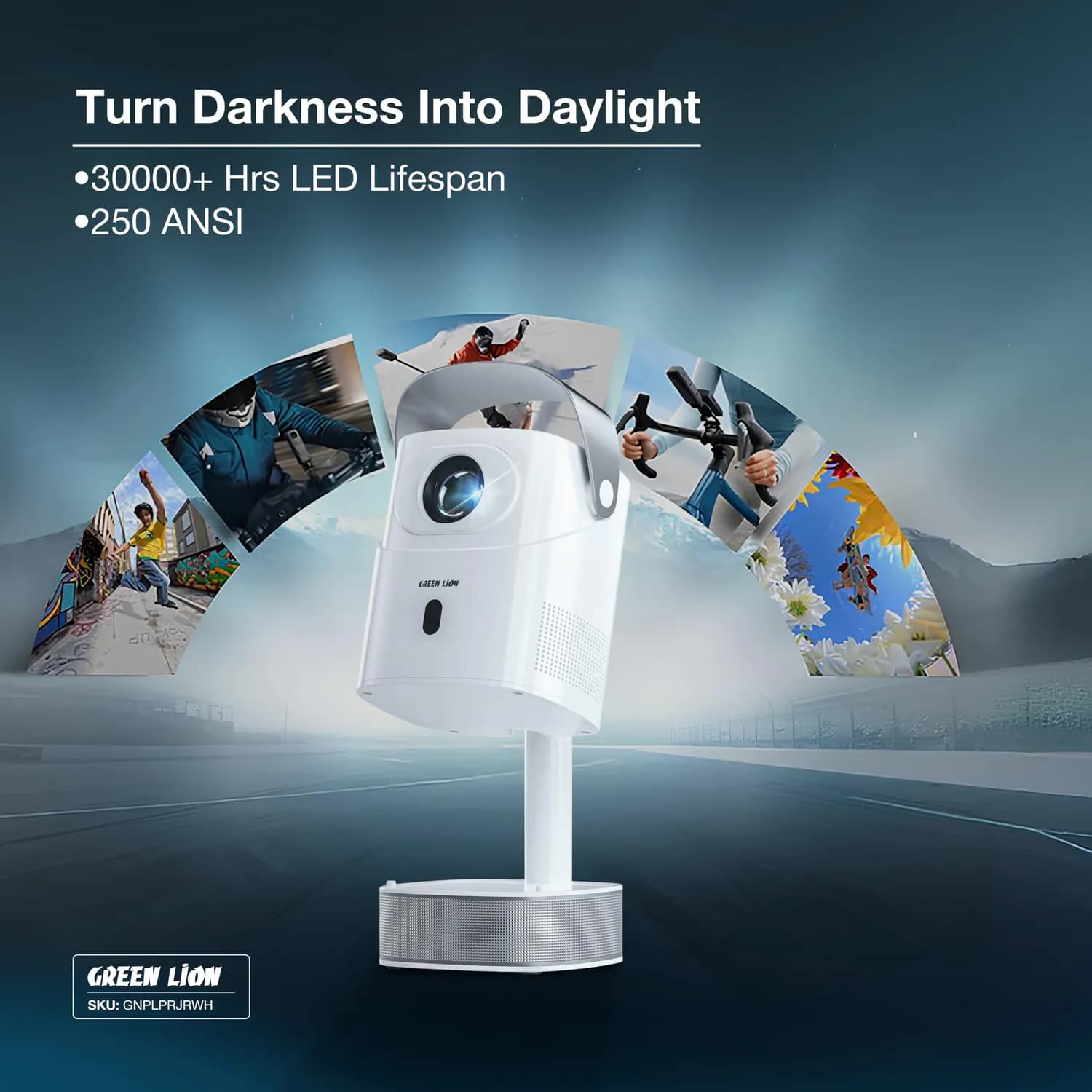 Green Lion Mini Projector Pluto - Android 13, WiFi 6.0, White 5