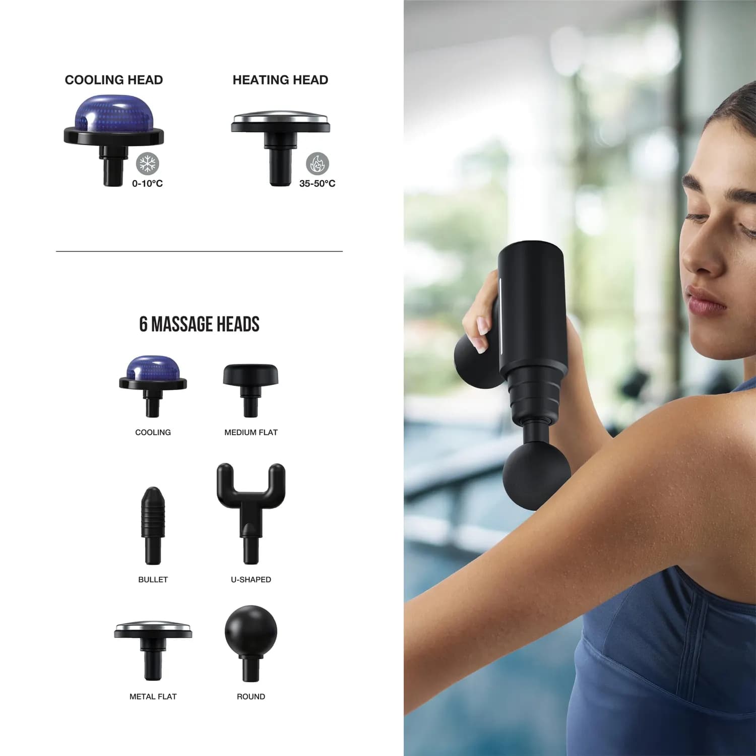Green Lion Pulse Massage Gun - Hot & Cold Therapy, Black 2
