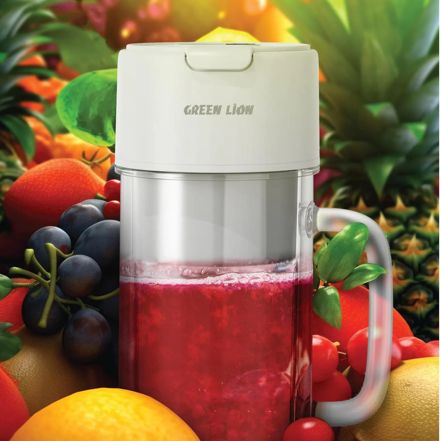 Green Lion Blender Mug-2 - 55W, 400ml Travel Cup, White 2
