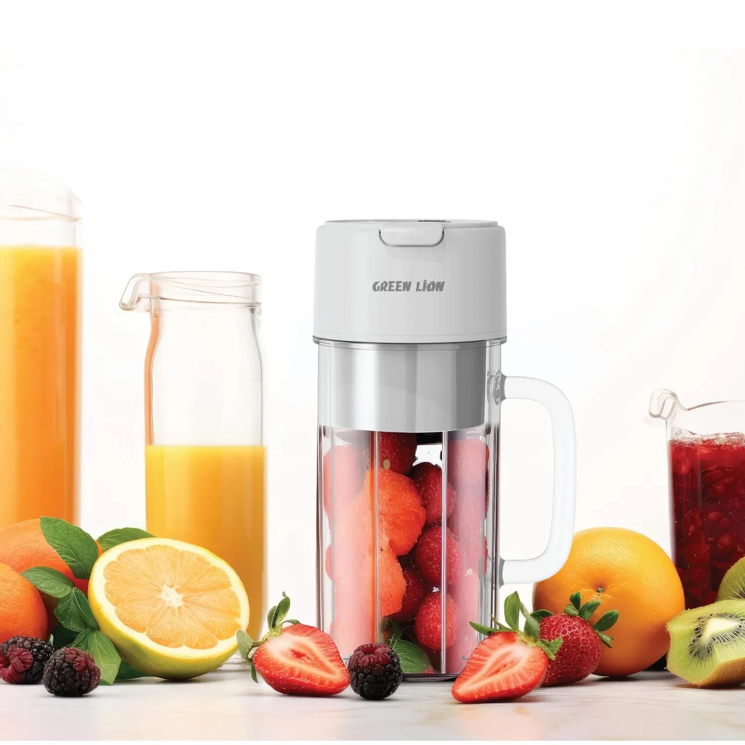 Green Lion Blender Mug-2 - 55W, 400ml Travel Cup, White 3