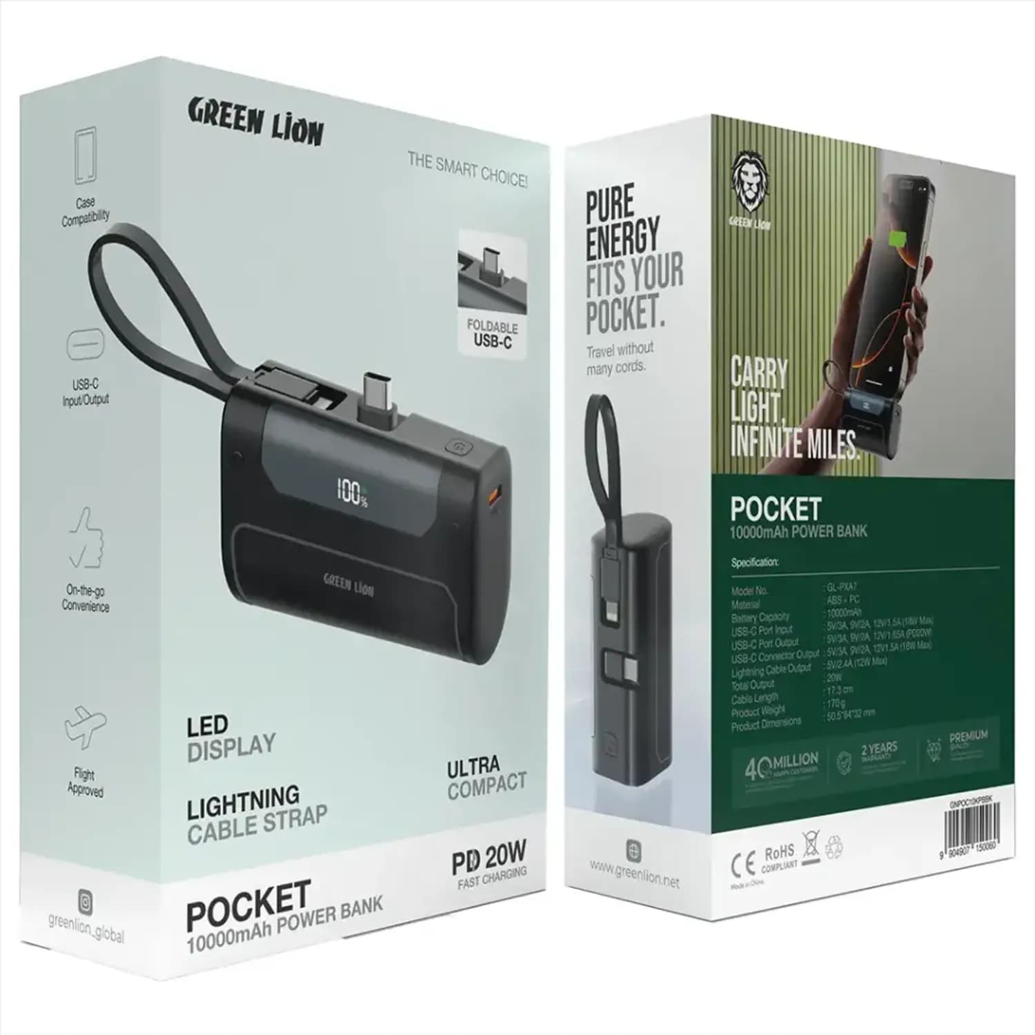 Green Lion Power Bank - 10000mAh, Black 4