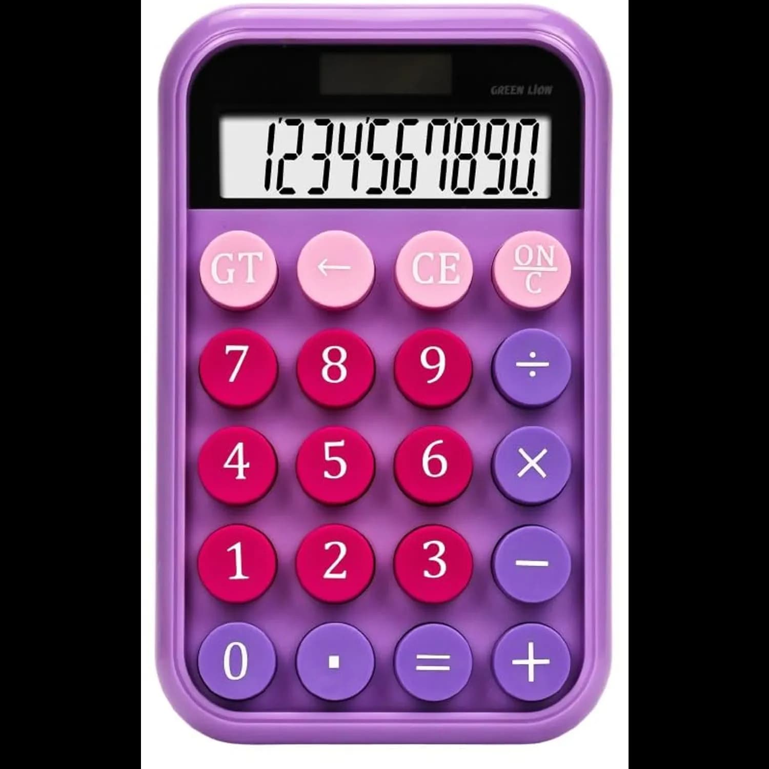 Green Lion Calculator - 10-Digit LCD, Solar & Battery, Blue 1