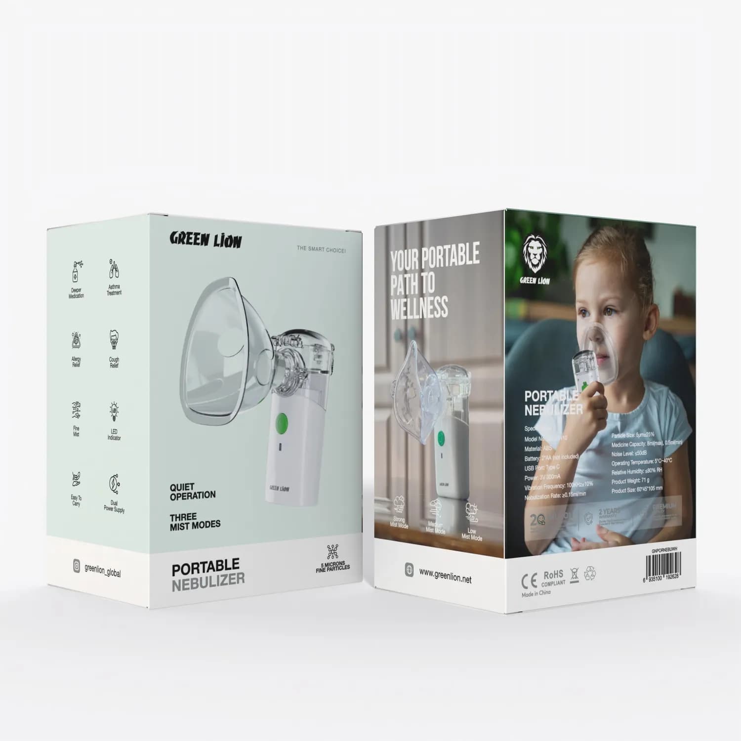 Green Lion Portable Nebulizer - White 4