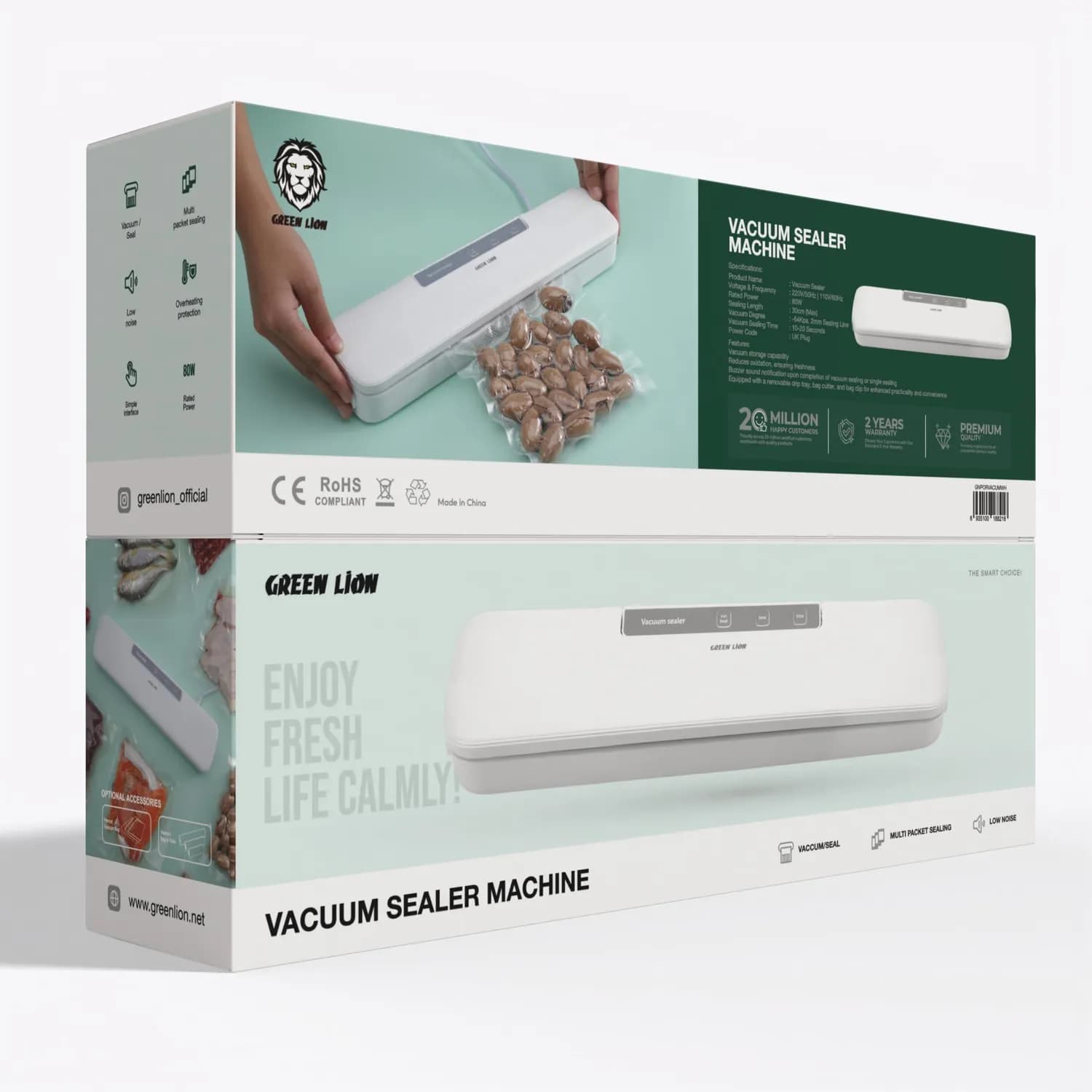 Green Lion Vacuum Sealer Pro - 64kPa, 80W, White 5