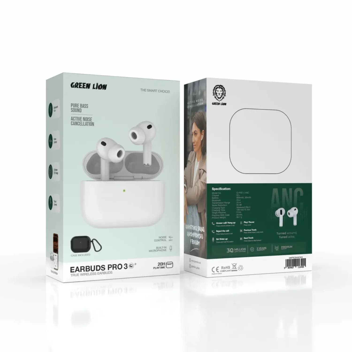 Green Lion Earbuds Pro 3 - True Wireless, White 4