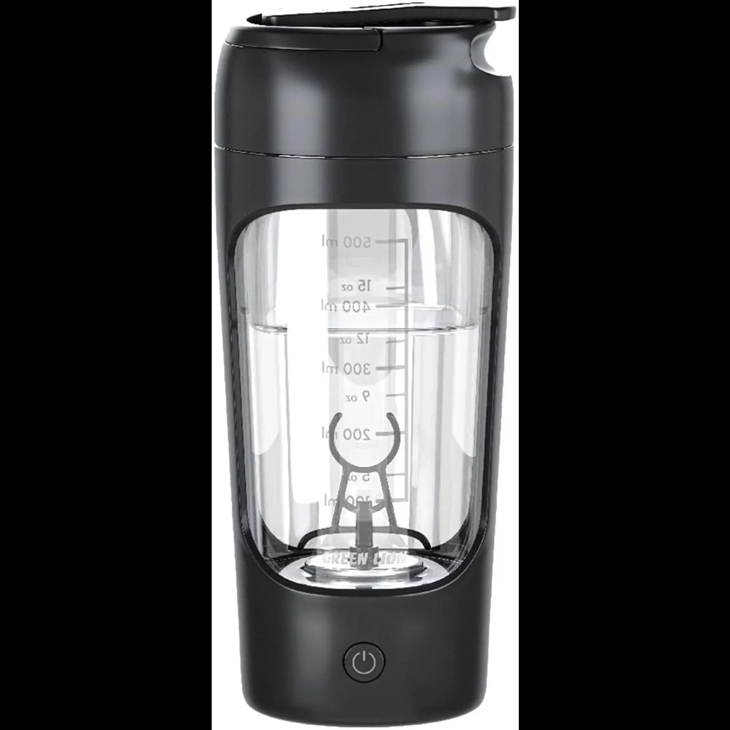 Green Lion Electric Shaker Bottle - 650ml, USB Rechargeable, Black 1