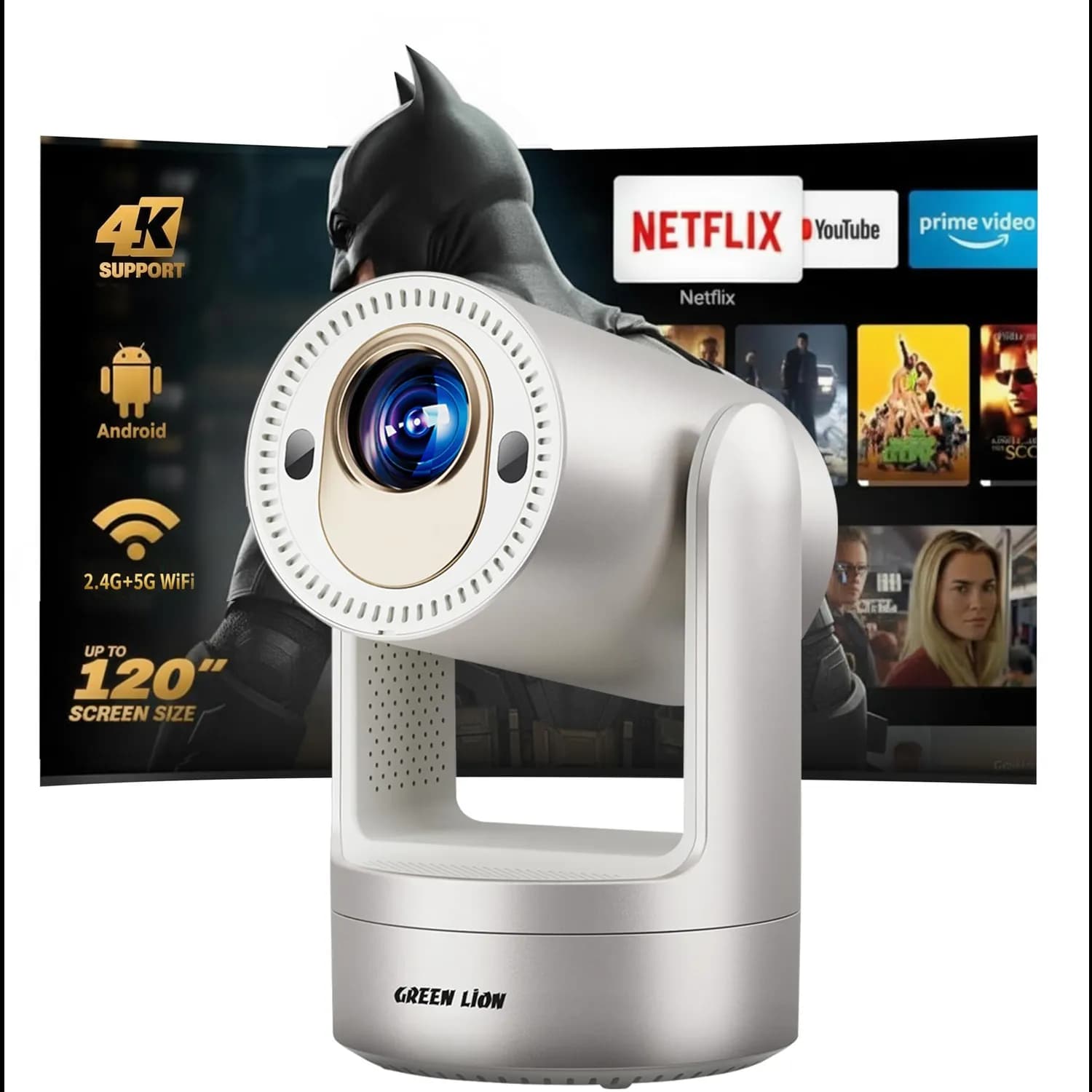 Green Lion Mini Projector - 4K Support, Bluetooth 5.2 1 Green Lion Mini Projector - 4K Support, Bluetooth 5.2 1