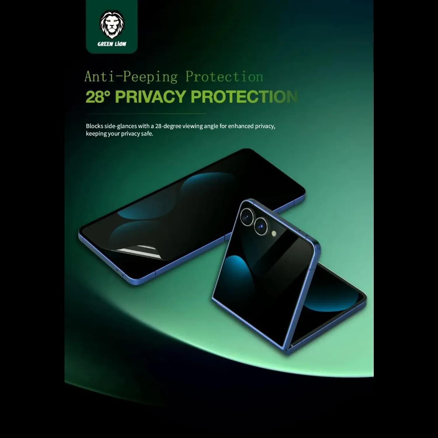Green Lion Screen Protector Galaxy Z Flip 7 - Anti-Peeping, Ultra Thin 4