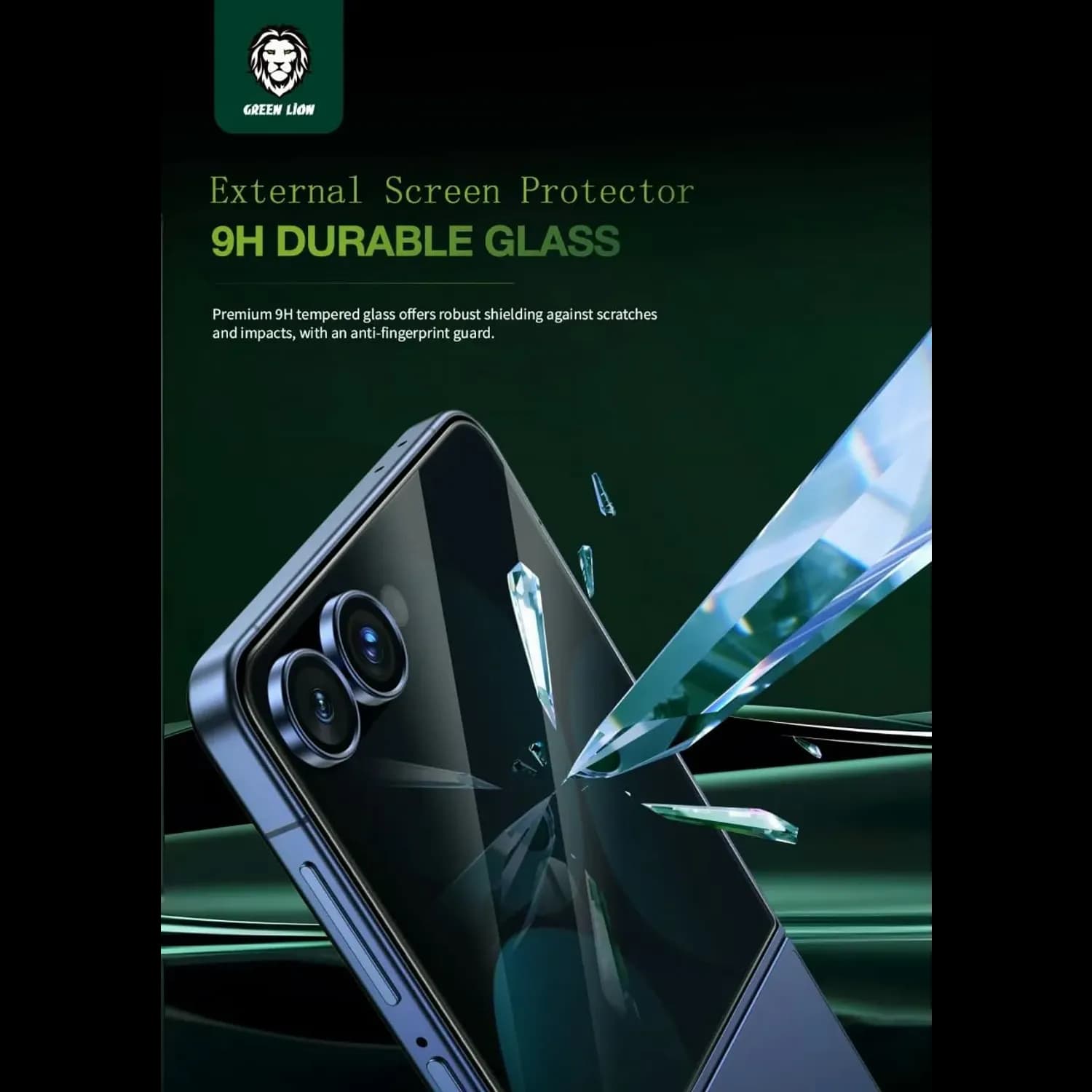 Green Lion Screen Protector Galaxy Z Flip 7 - Anti-Peeping, Ultra Thin 5