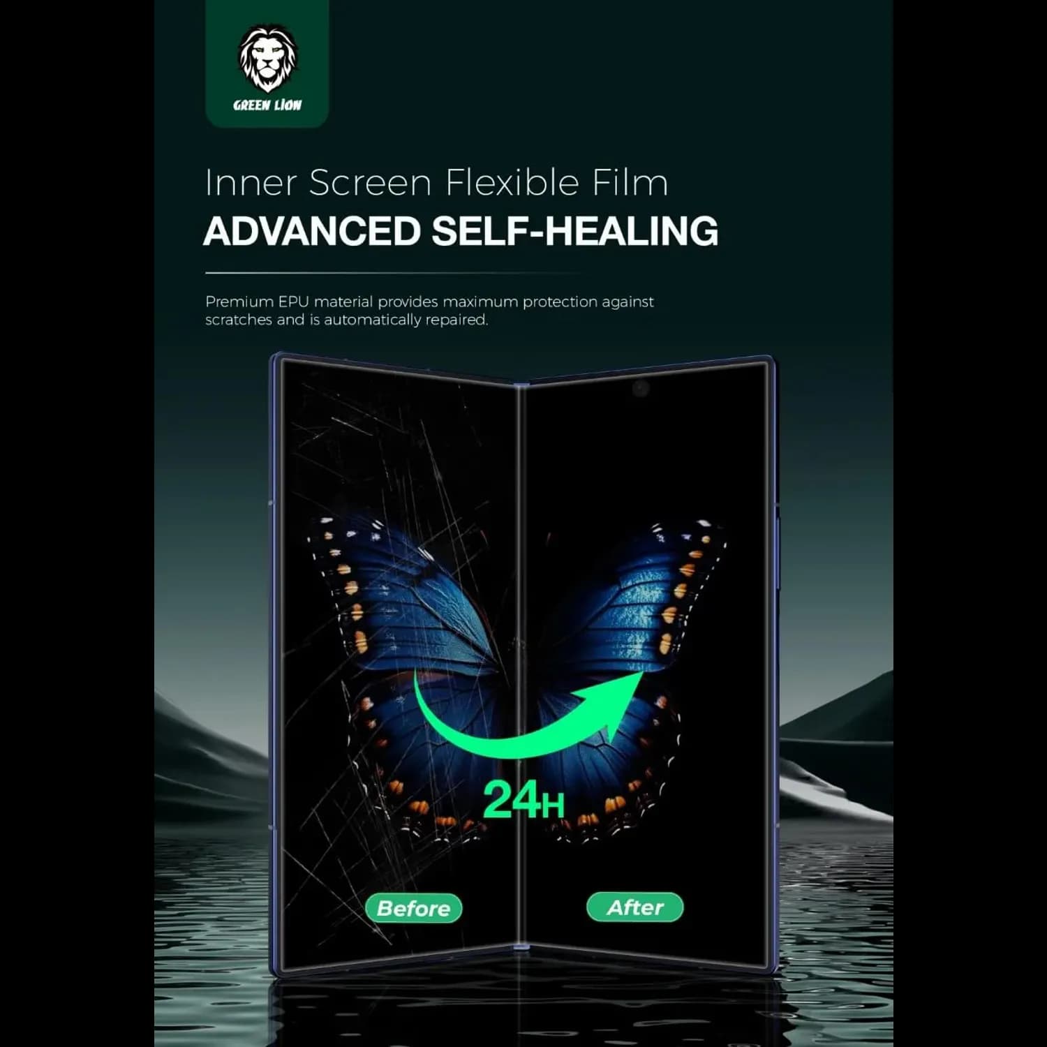 Green Lion Fold Protection Pack Samsung Galaxy Z Fold 7 - Self-Healing, Black 2