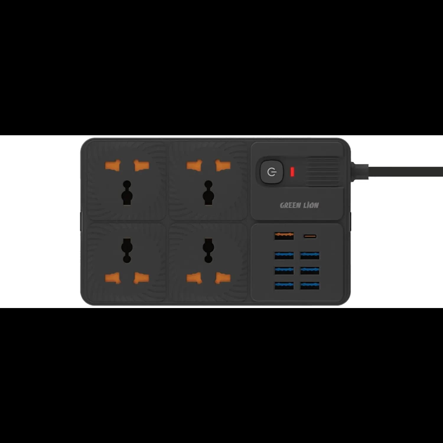 Green Lion Power Socket - 4 AC, 7 USB-A, PD 20W, Black 1 Green Lion Power Socket - 4 AC, 7 USB-A, PD 20W, Black 1