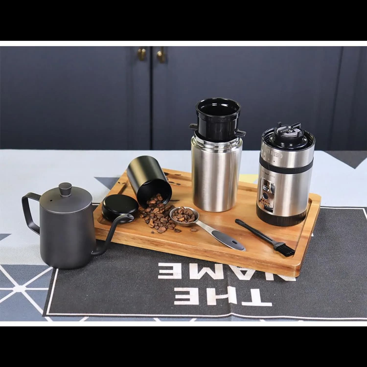 Green Lion Portable Coffee Maker Kettle - Stainless Steel, Black 5