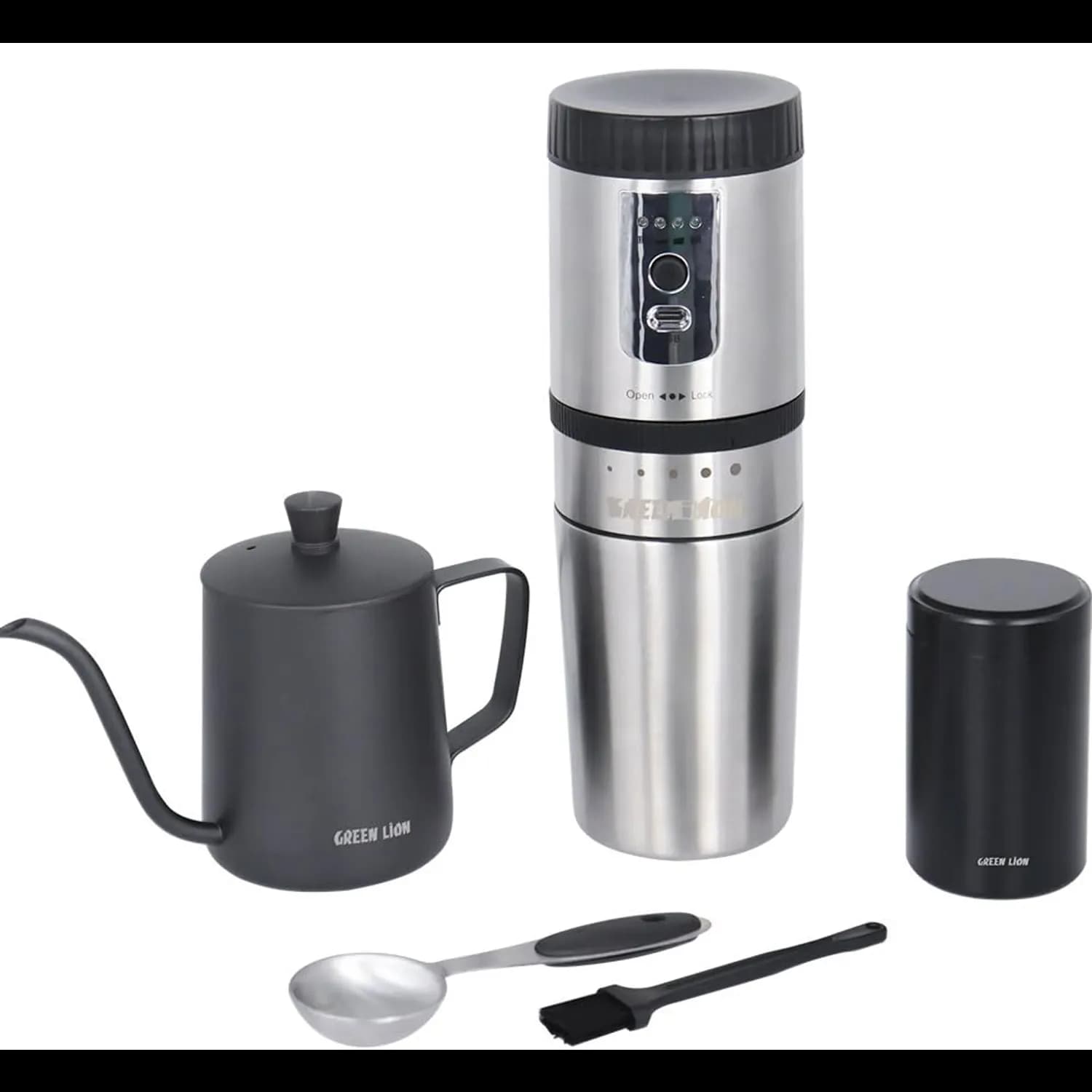 Green Lion Portable Coffee Maker Kettle - Stainless Steel, Black 1 Green Lion Portable Coffee Maker Kettle - Stainless Steel, Black 1