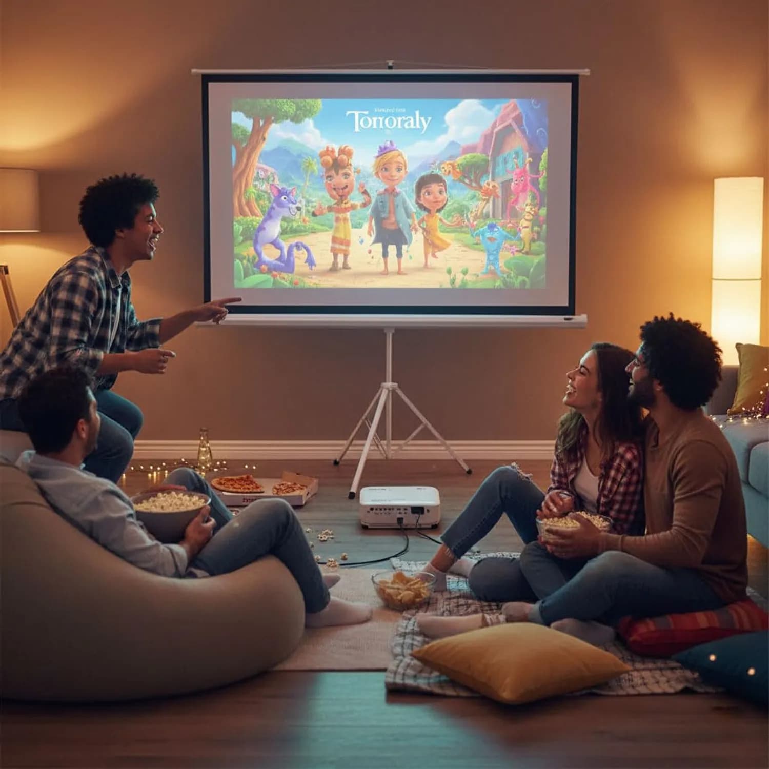 Green Lion Projector Screen - 120 inch Tripod, White 5