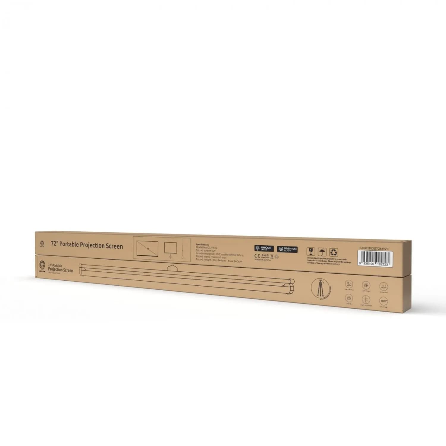Green Lion Projection Screen - 72", Matte White, Tripod 2
