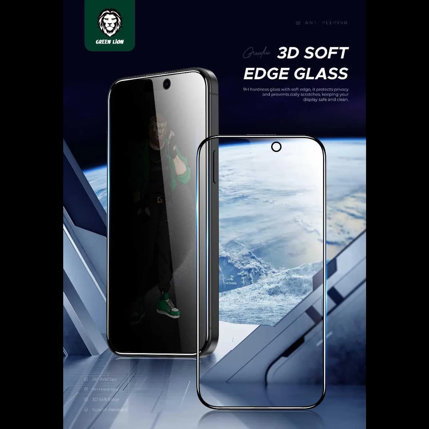Green Lion Defender Pack iPhone 15 Pro - 4-in-1 Privacy Case, Clear 2