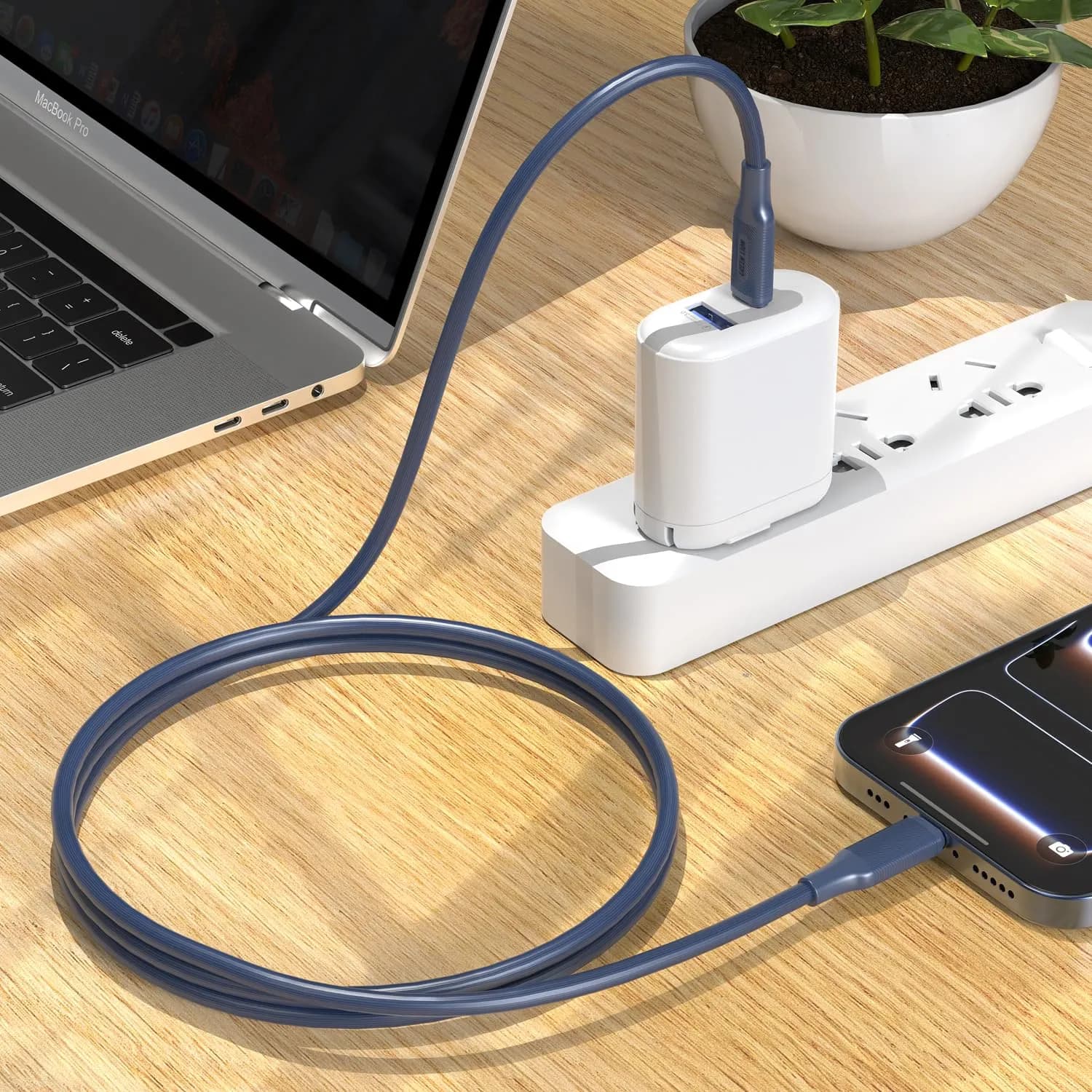 Green Lion USB-C Cable - 60W, 1m, Blue 2