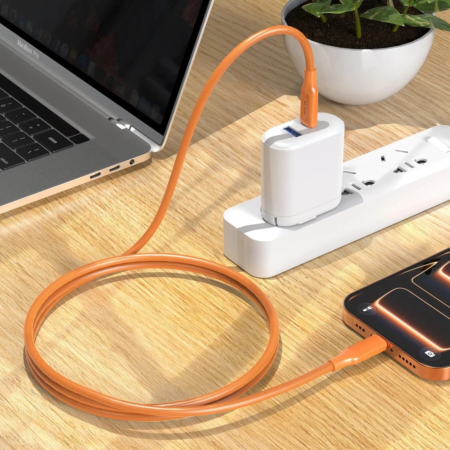 Green Lion USB-C Cable - 60W, 1m, Orange 2