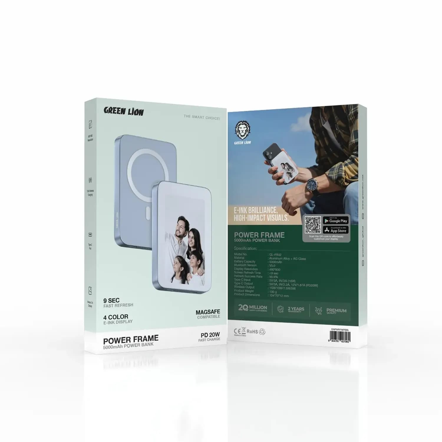 Green Lion Power Bank Power Frame - 5000mAh, 20W PD 3