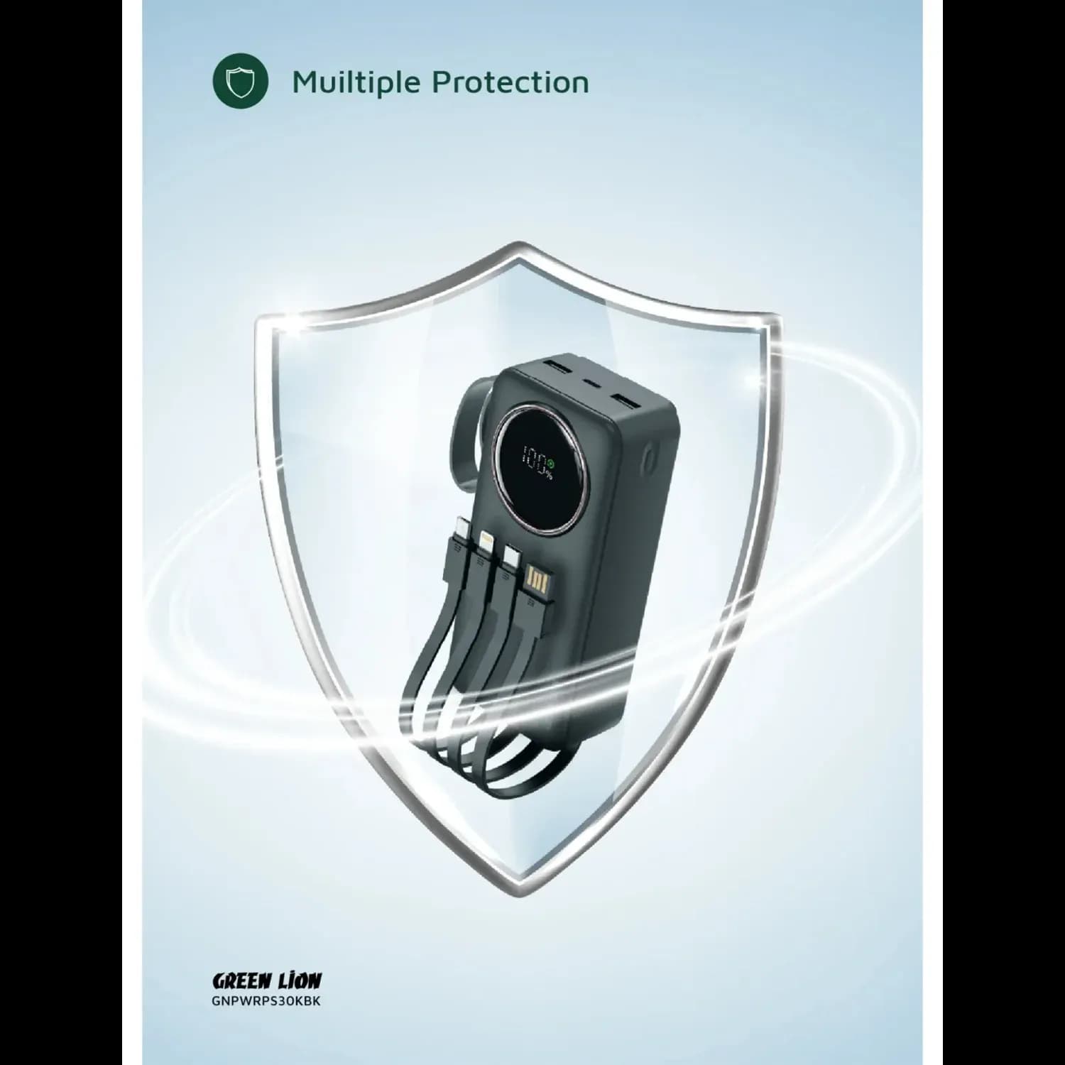 Green Lion Power Bank Power Pulse 30000mAh - PD 22.5W, Black 3