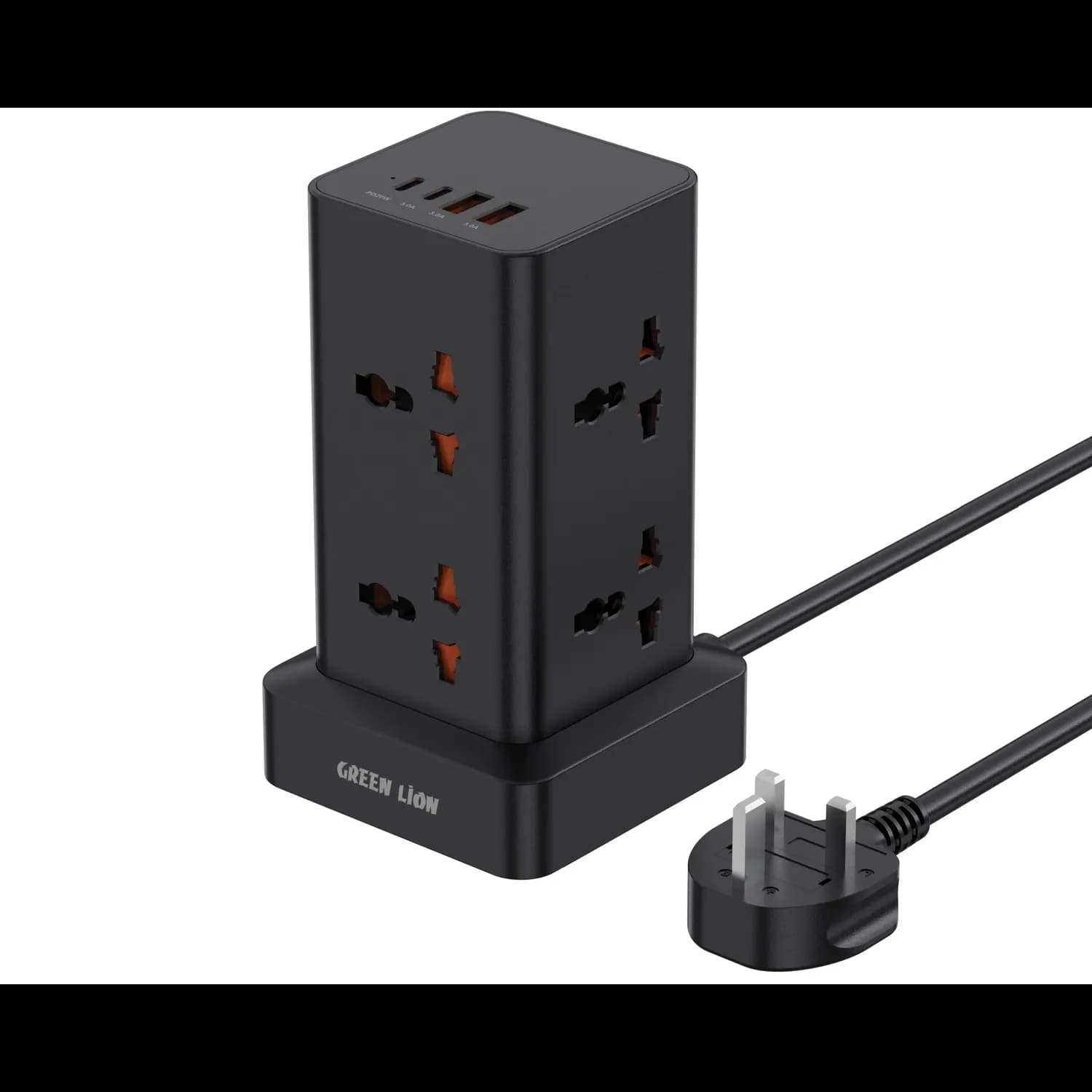 Green Lion Power Tower - 2500W, 8 AC Sockets, USB-C PD20W, Black 1 Green Lion Power Tower - 2500W, 8 AC Sockets, USB-C PD20W, Black 1