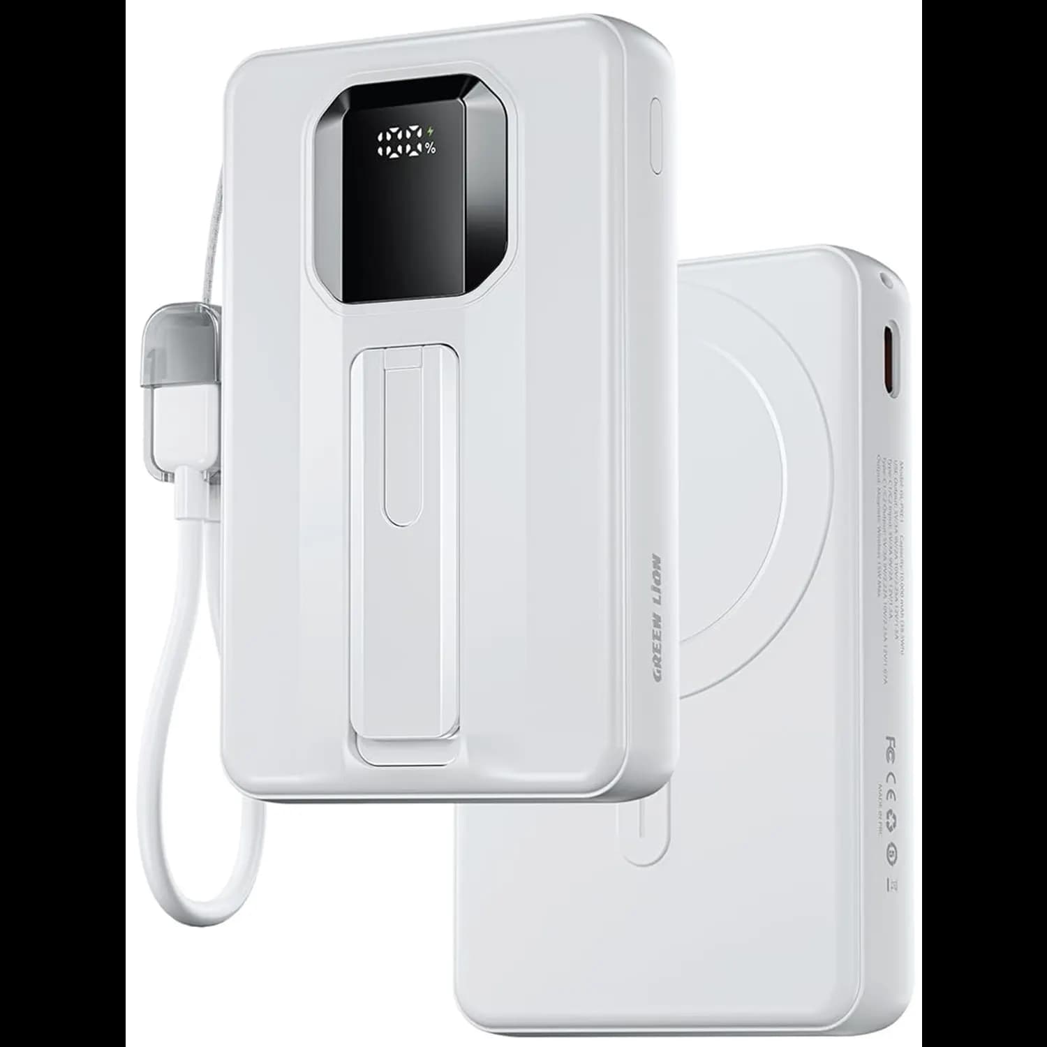 Green Lion Power Bank Torino - 10000mAh PD 20W, White — Black 2