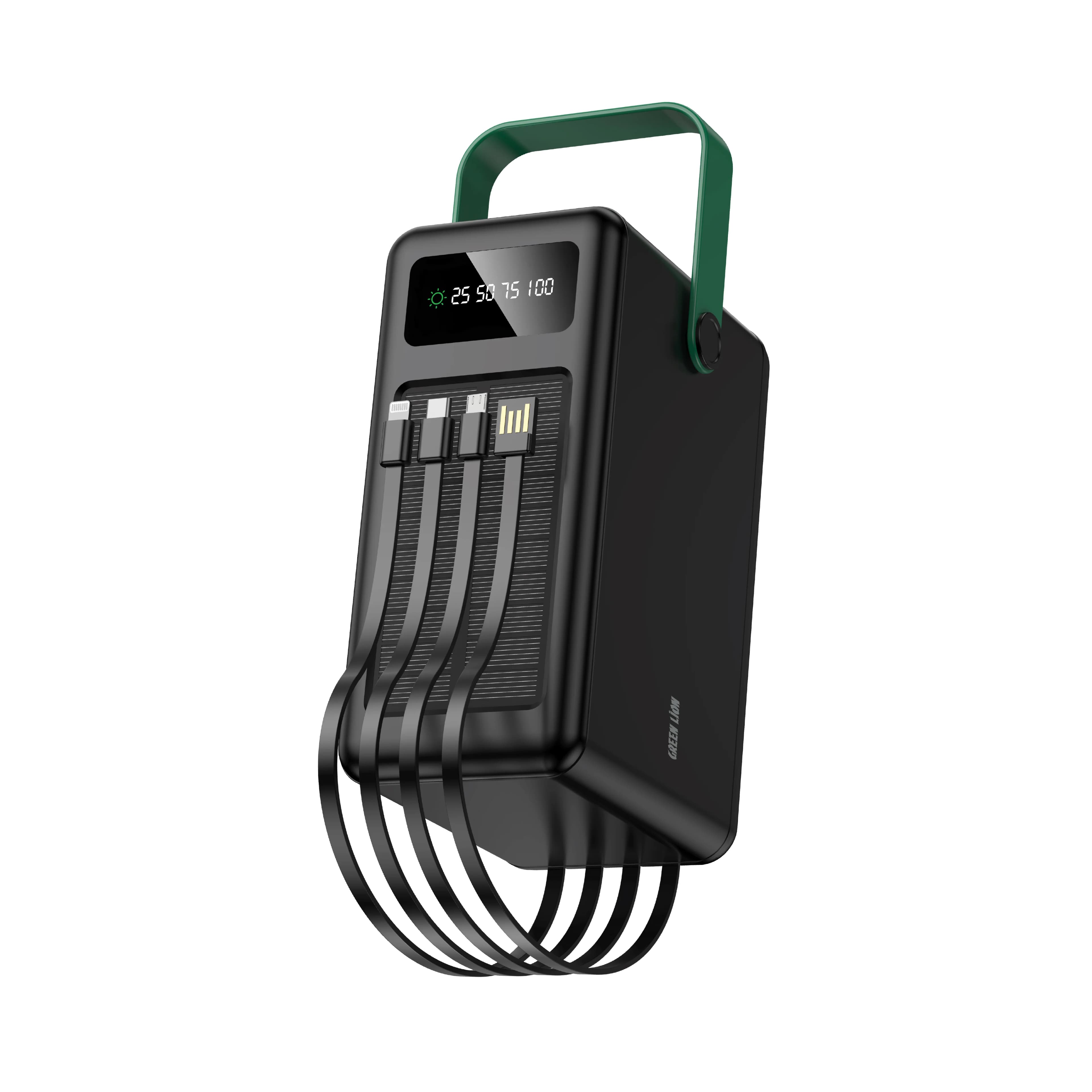 Green Lion Power Bank GL-PXB7 - 120000mAh Solar, Black 1 Green Lion Power Bank GL-PXB7 - 120000mAh Solar, Black 1