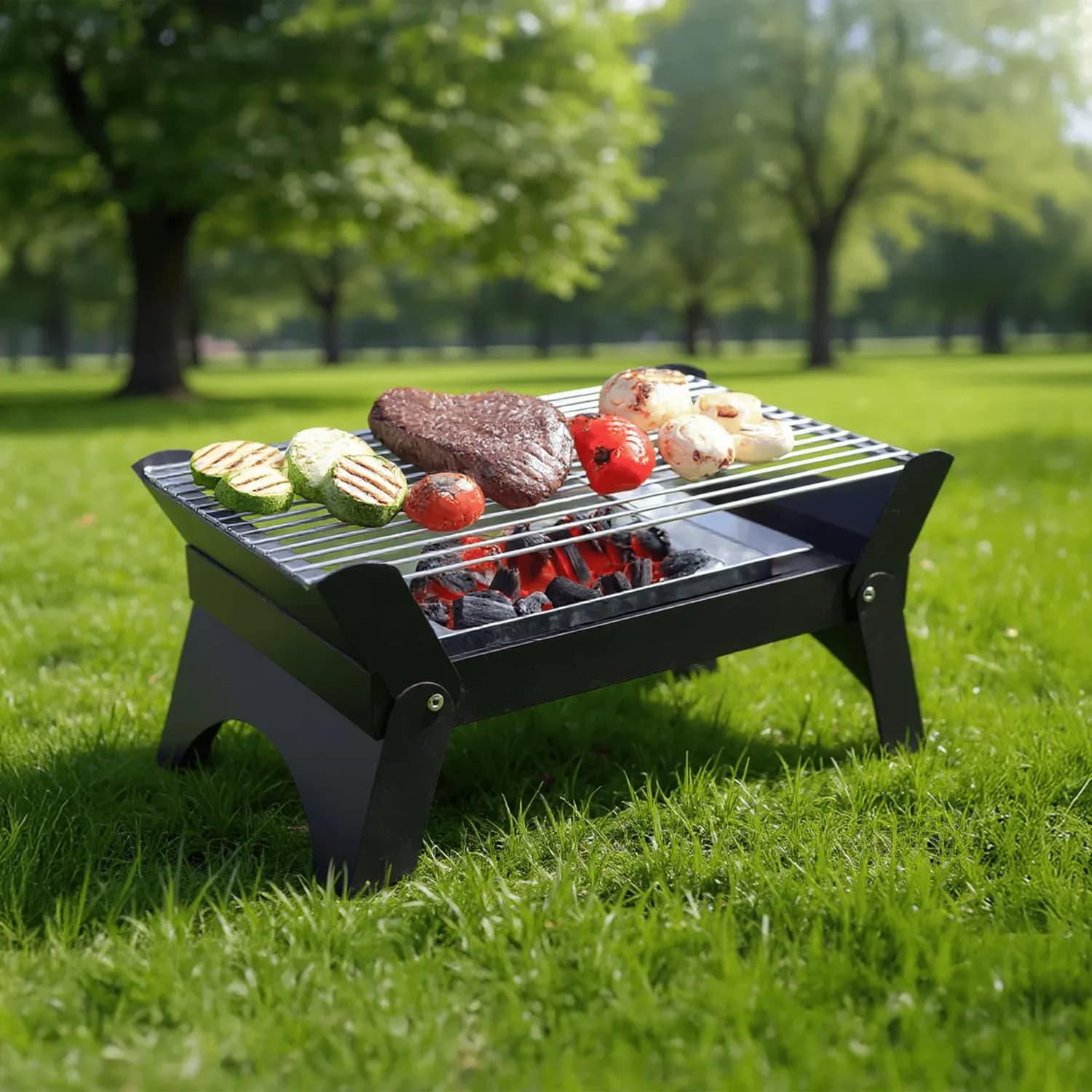 Green Lion BBQ Grill Quadra - Foldable, Portable, Black 2